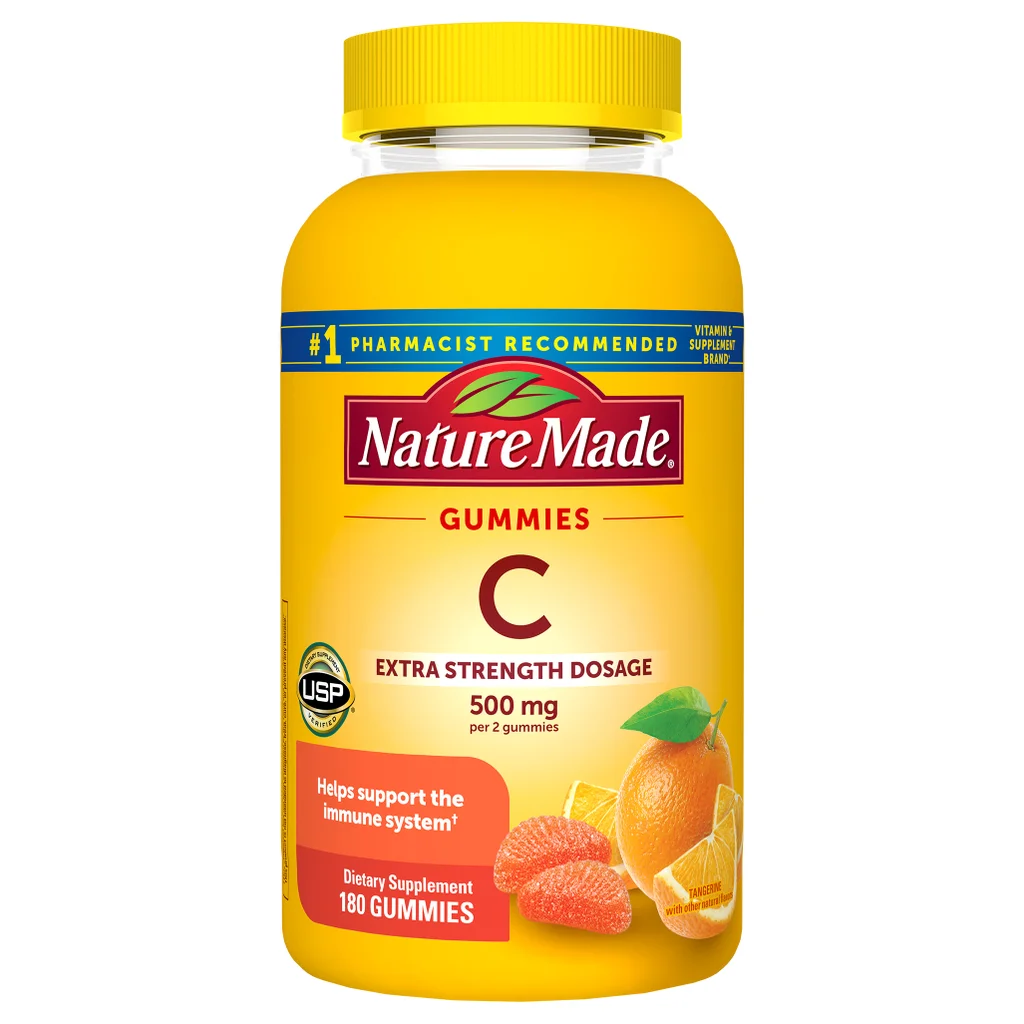 Kẹo Dẻo Bổ Sung Vitamin C Nature Made Extra Strength 500 mg – Hộp 180 Viên