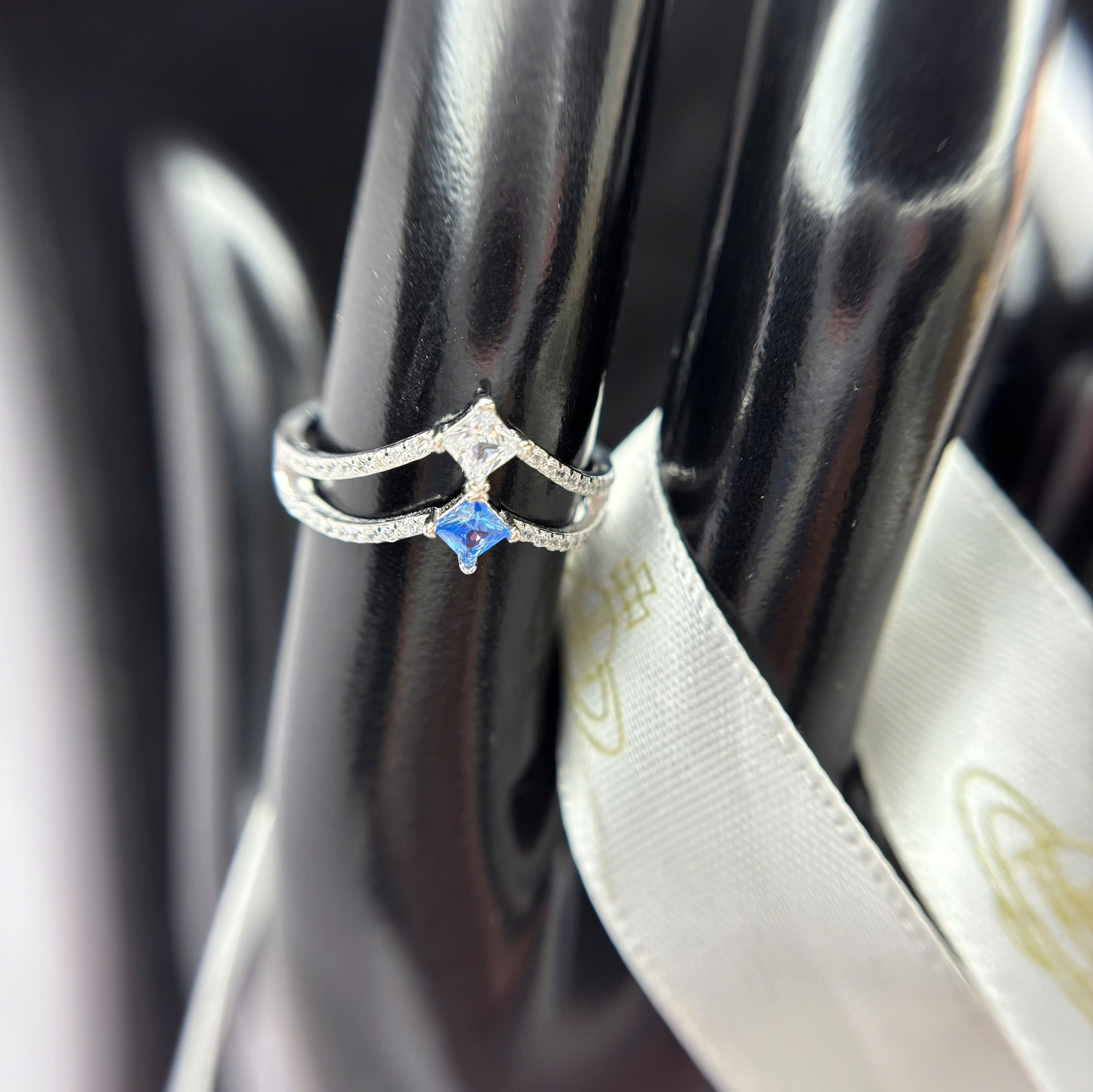 Nhẫn bạc xi bạch kim 2 lớp đá hình thoi size 7_thumbnail_3