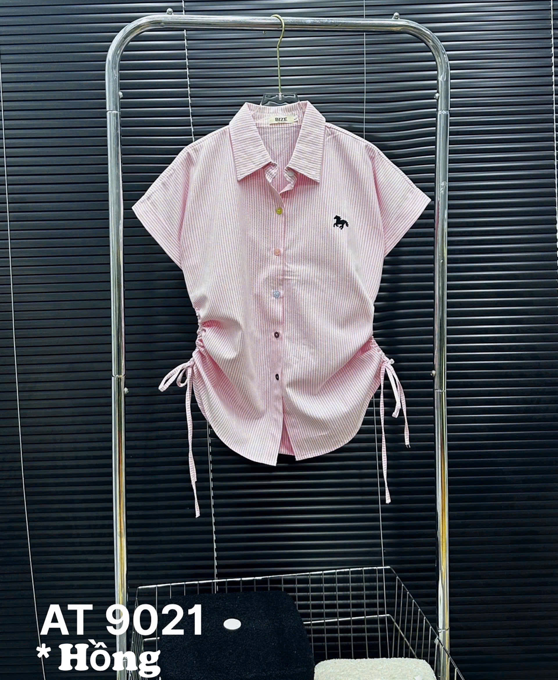 Áo sơ mi sọc thêu 3D rút eo bigsize AT9021 dành cho nàng mũm mĩm từ 55-90kg_thumbnail_7