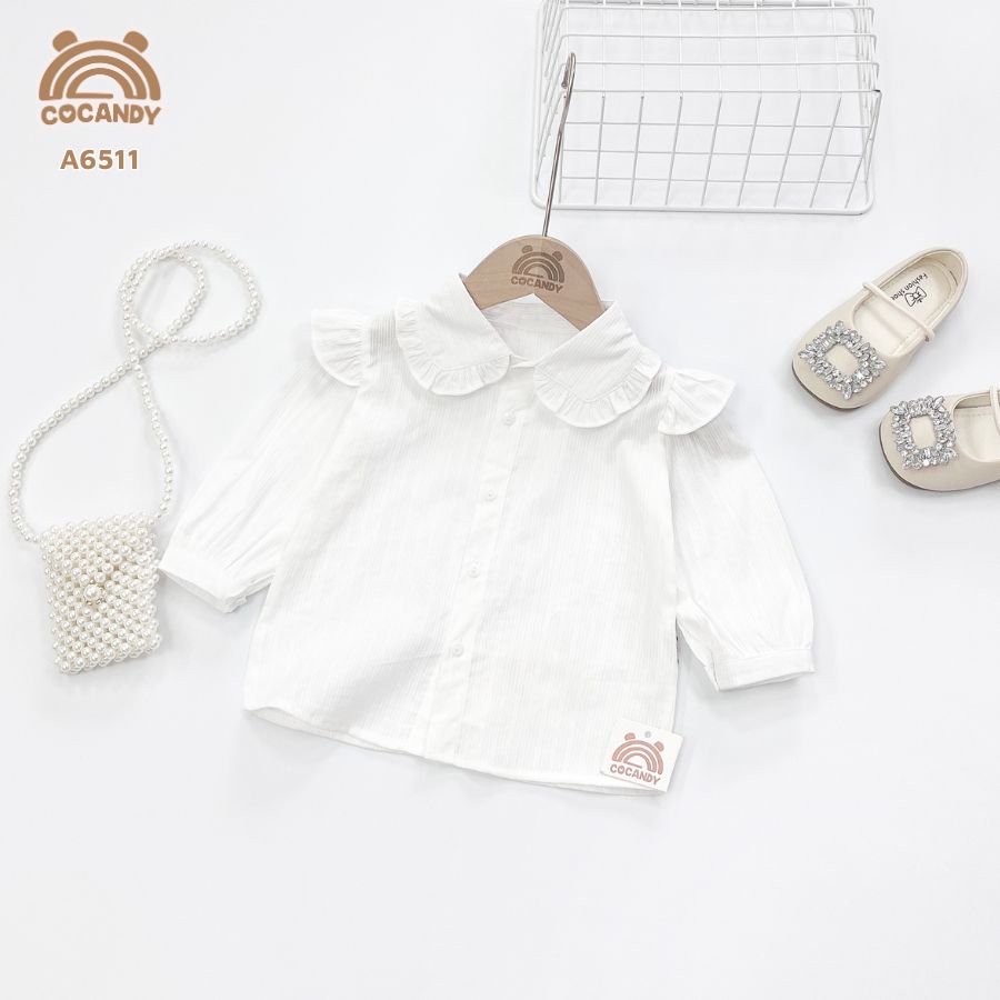 Áo dài TRẮNG cổ viền bèo vai phối bèo_thumbnail_1