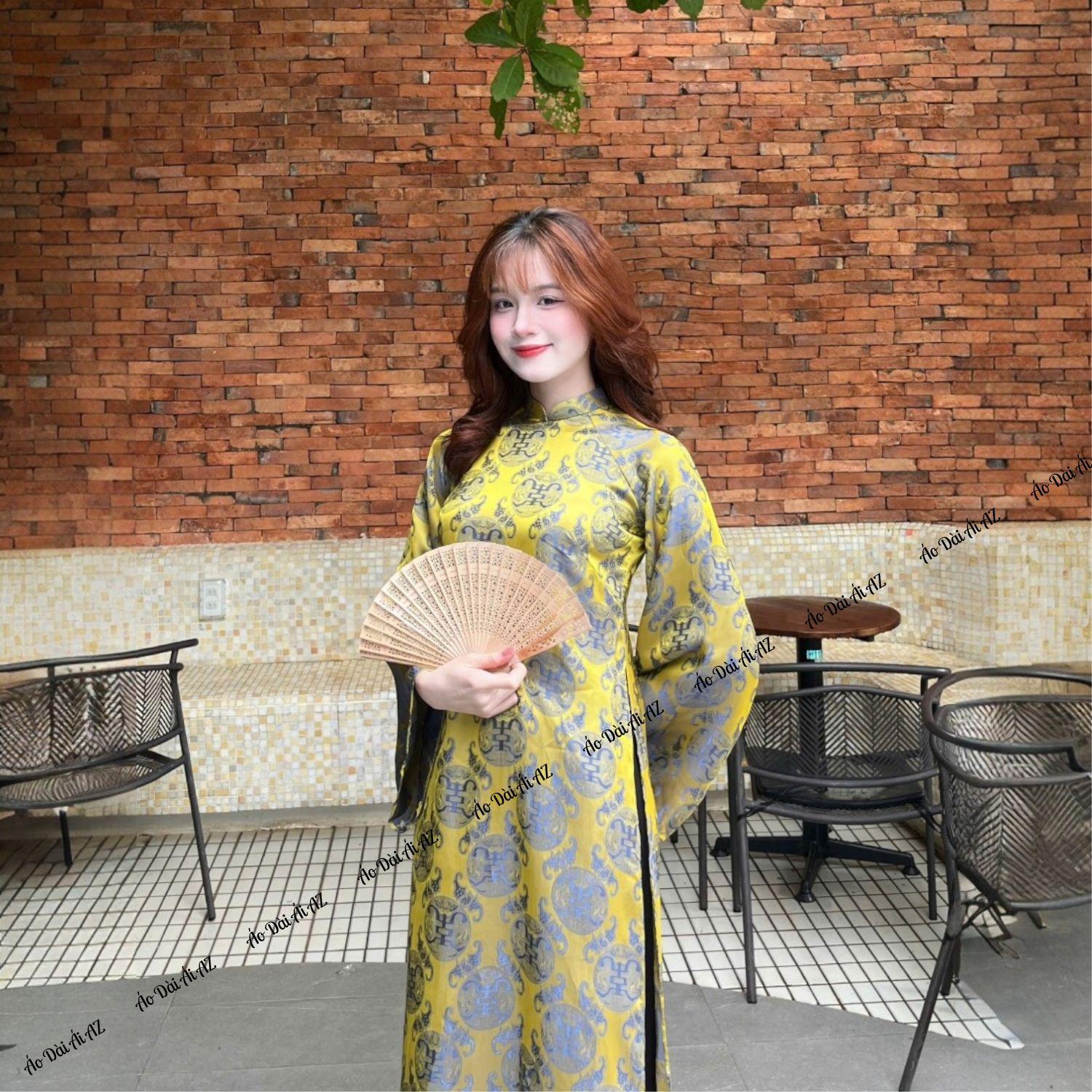 Áo Dài Nữ Cách Tân Dáng Suông Xưa Tơ Thọ Dơi Tay Giả Cổ Phục MM08_thumbnail_4