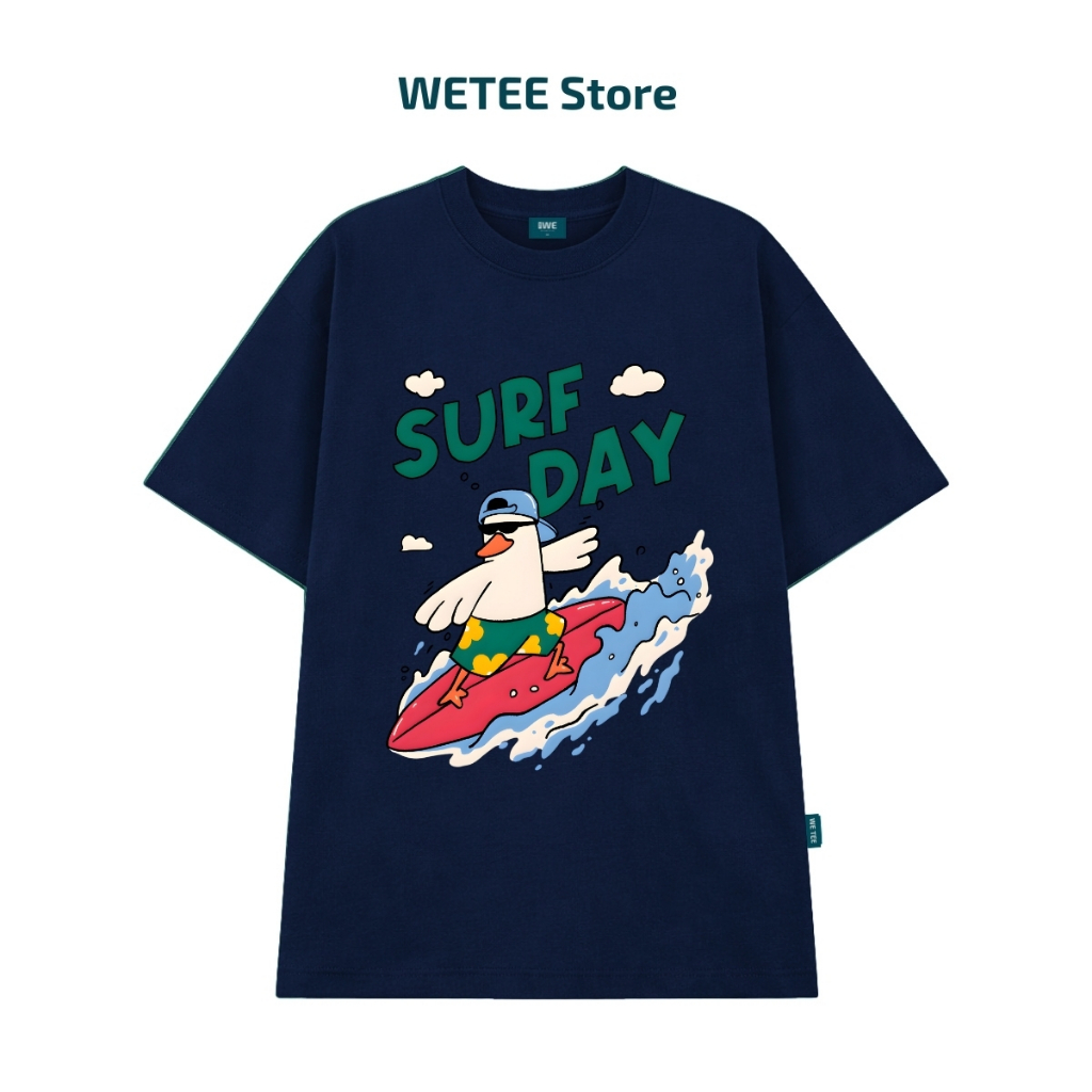 Áo thun unisex UX30-1179 chữ SURF DAY vịt lướt ván dáng oversized local brand WETEE_thumbnail_12