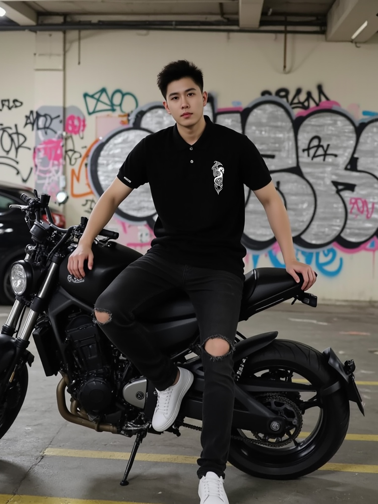 Áo polo nam big size form vừa 2062 Miucho Iconic vải cá sấu polyester thoáng mát in artwork_thumbnail_3