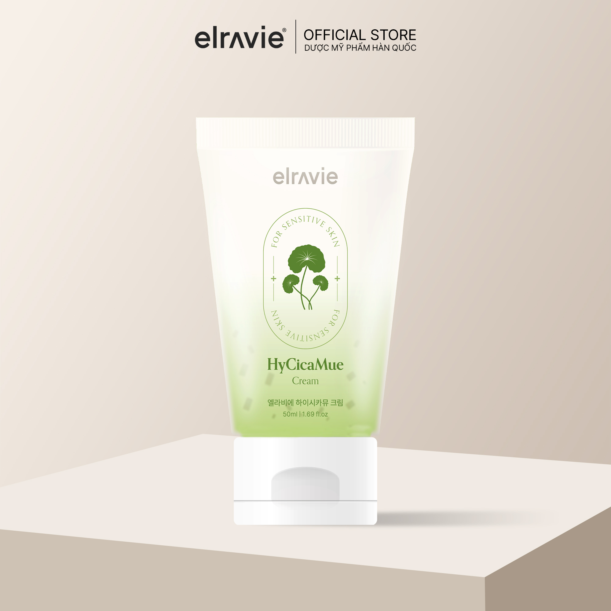 Kem dưỡng ẩm dạng Gel giúp làm dịu da Elravie HyCicaMue Cream 50ml