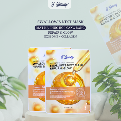 [MT1] T'BEAUTY- Mặt nạ giấy – phục hồi- HỘP 10 miếng (màu vàng)