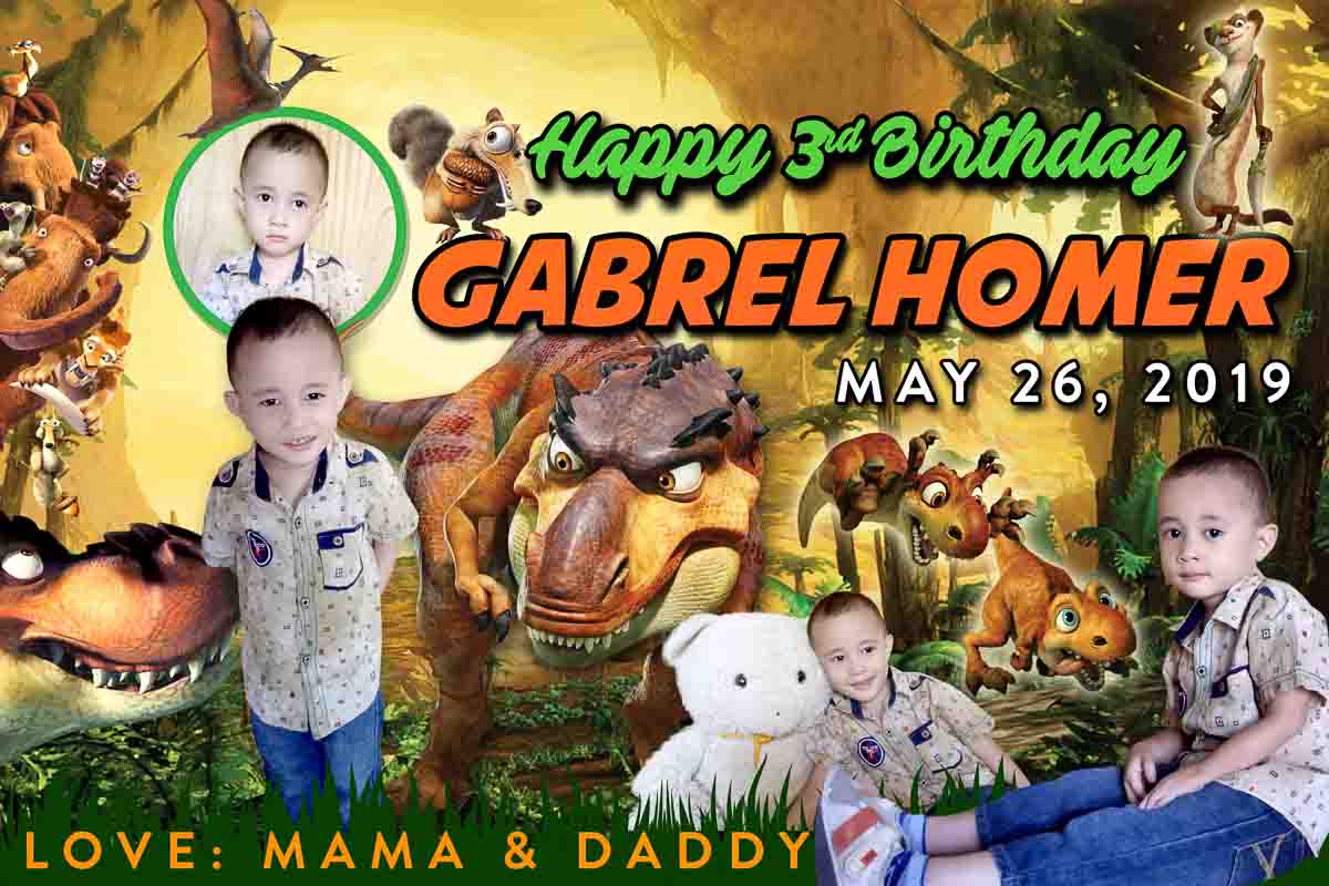 Dinosaur Theme Birthday Tarp