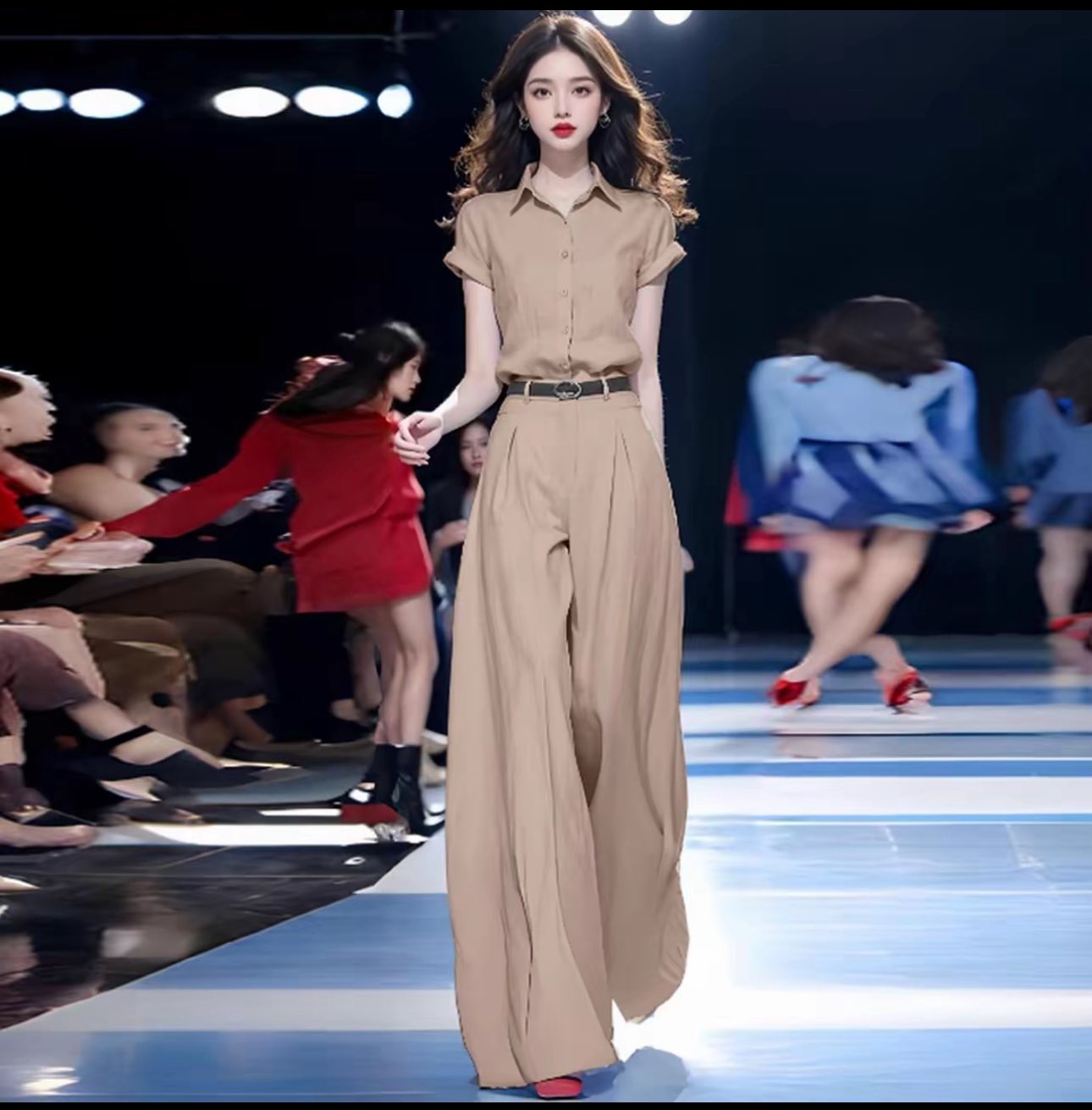 Set bộ đồ áo sơ mi phối quần ống rộng phong cách_thumbnail_6