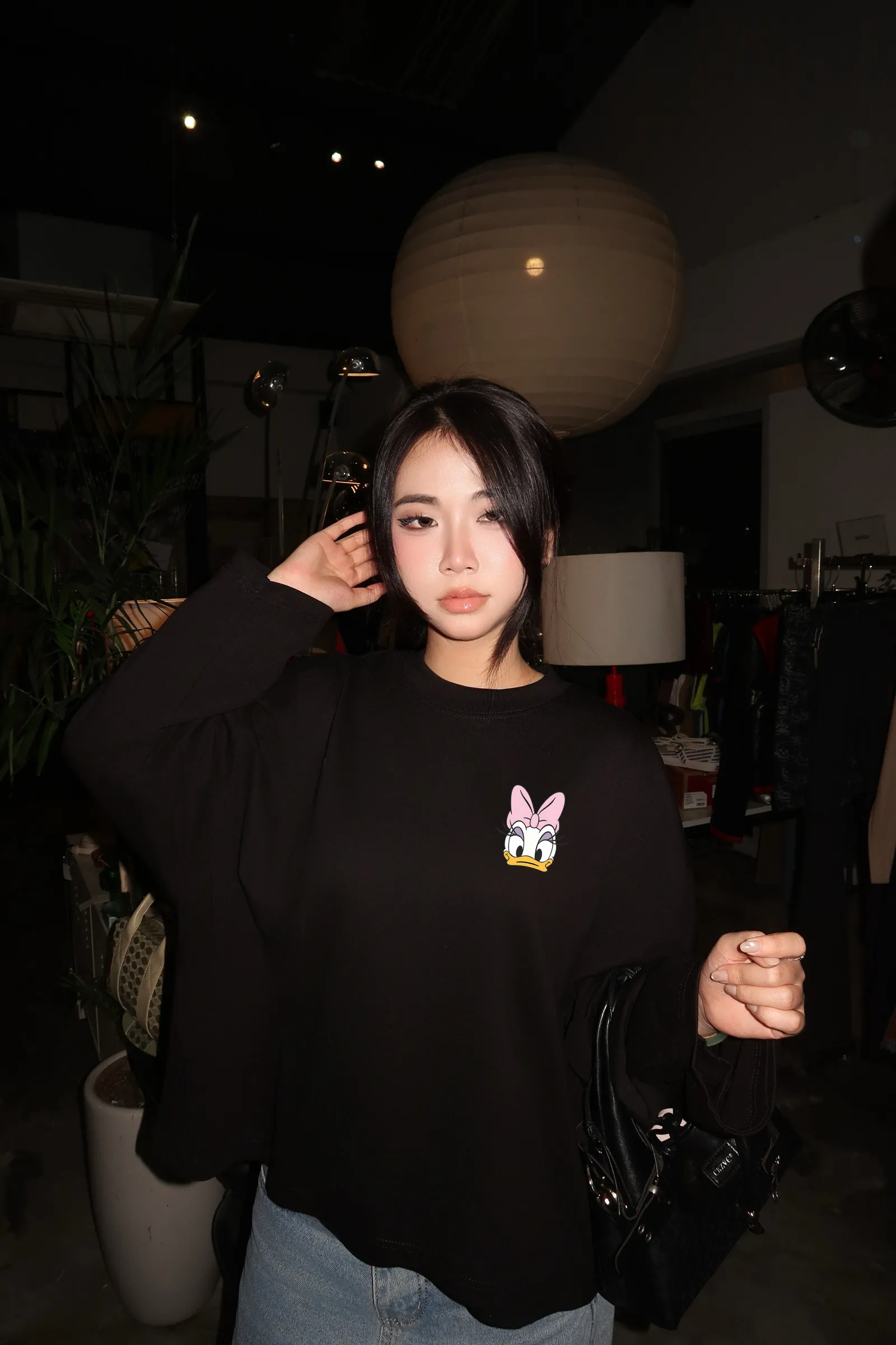 Áo thun boxy nữ tay dài Vịt donalid Miucho 3489_thumbnail_5