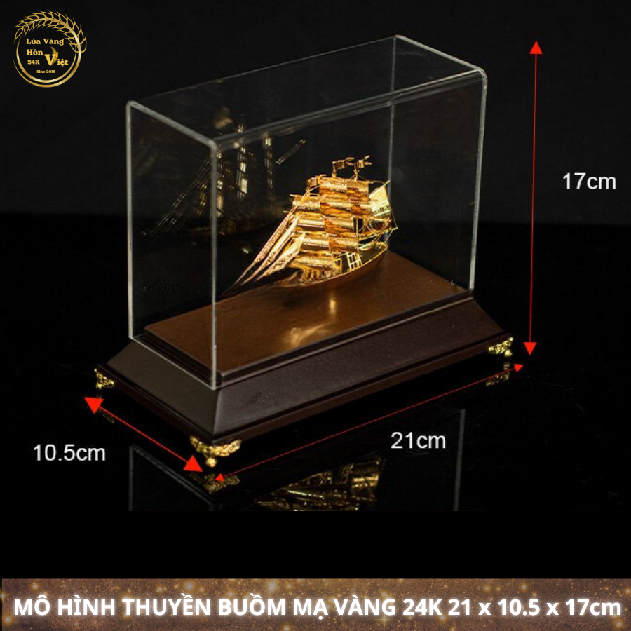 THUYỀN BUỒM MẠ VÀNG 24K 21x10.5x17cm_thumbnail_1