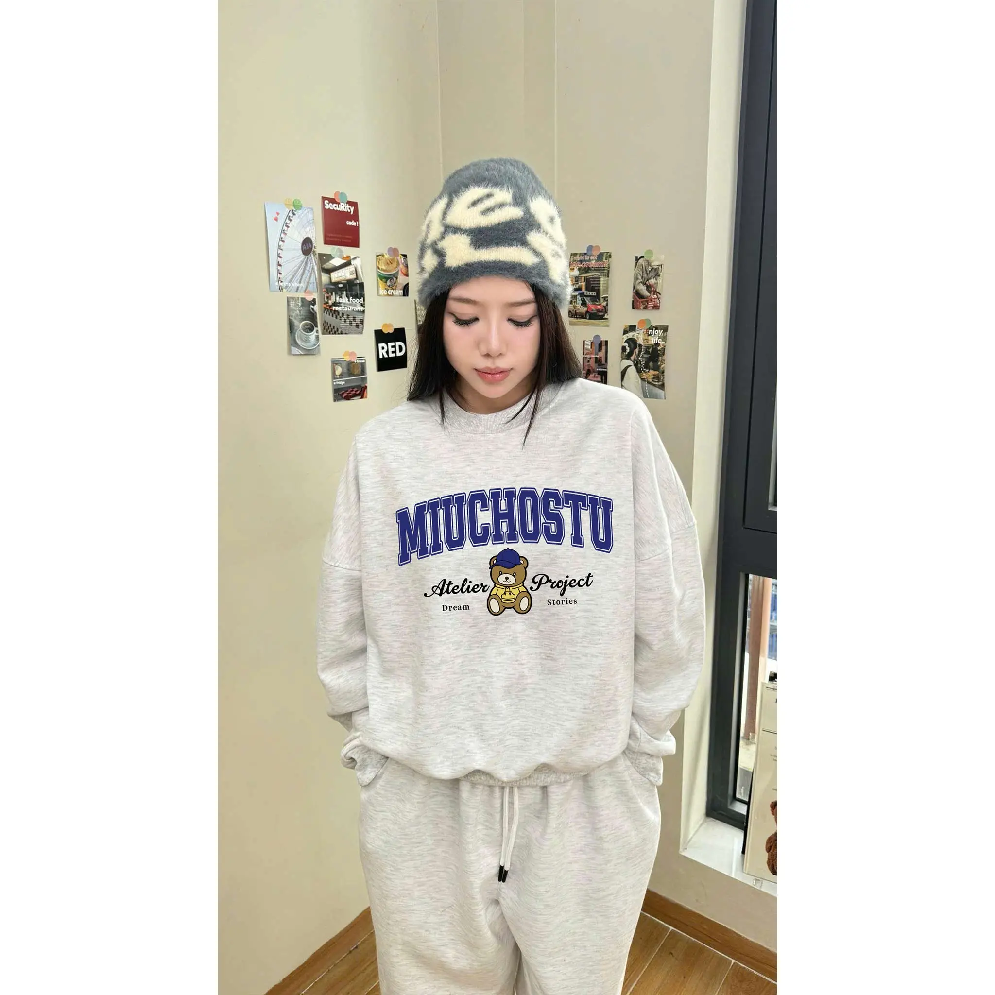 Áo Sweater nam nữ form boxy Miucho nỉ 2 da thoáng mát dày dặn giữ ấm tốt in mix 2790_thumbnail_6