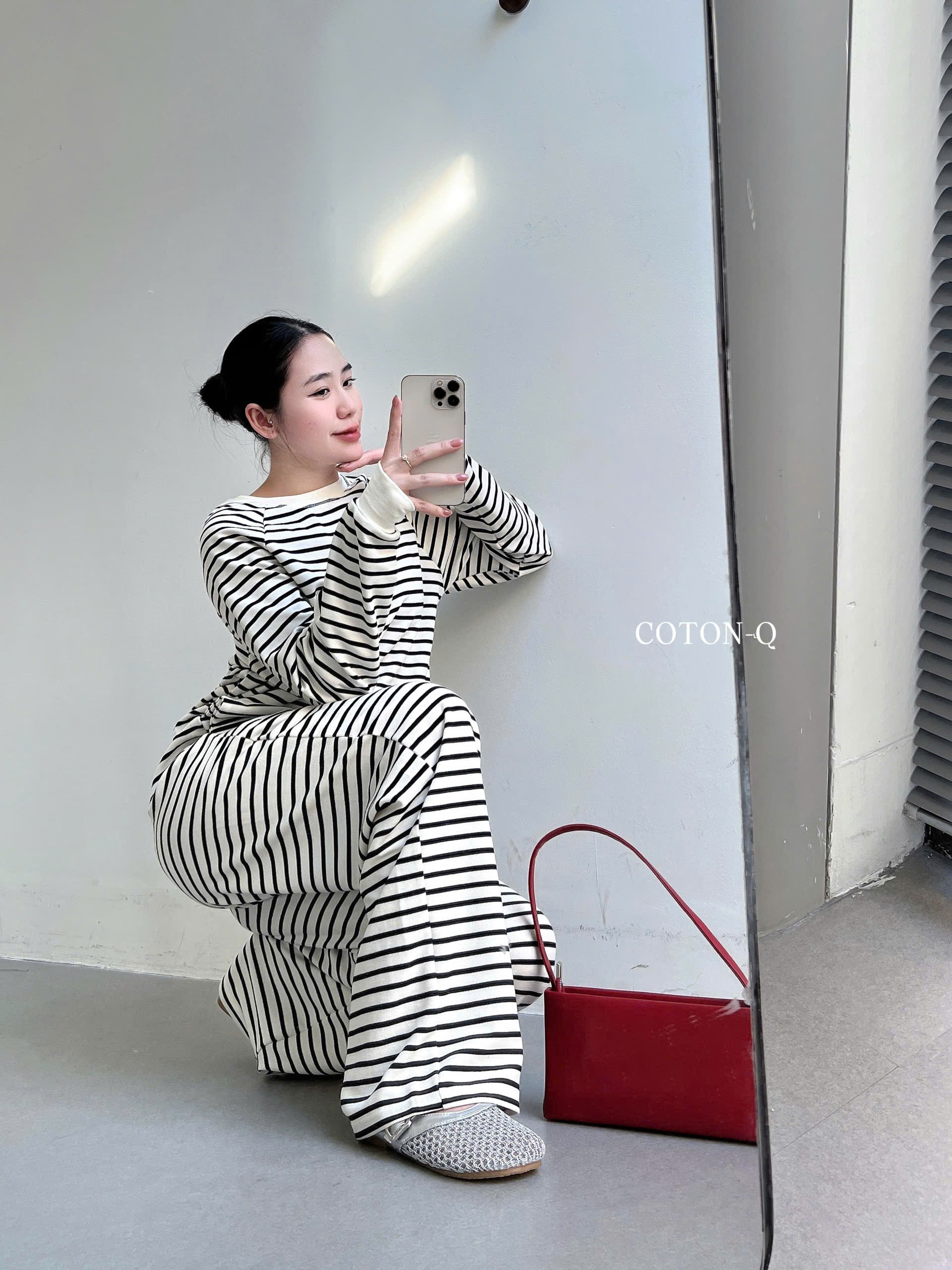 Set áo tay dài + quần phối sọc ( NÂU )_thumbnail_18