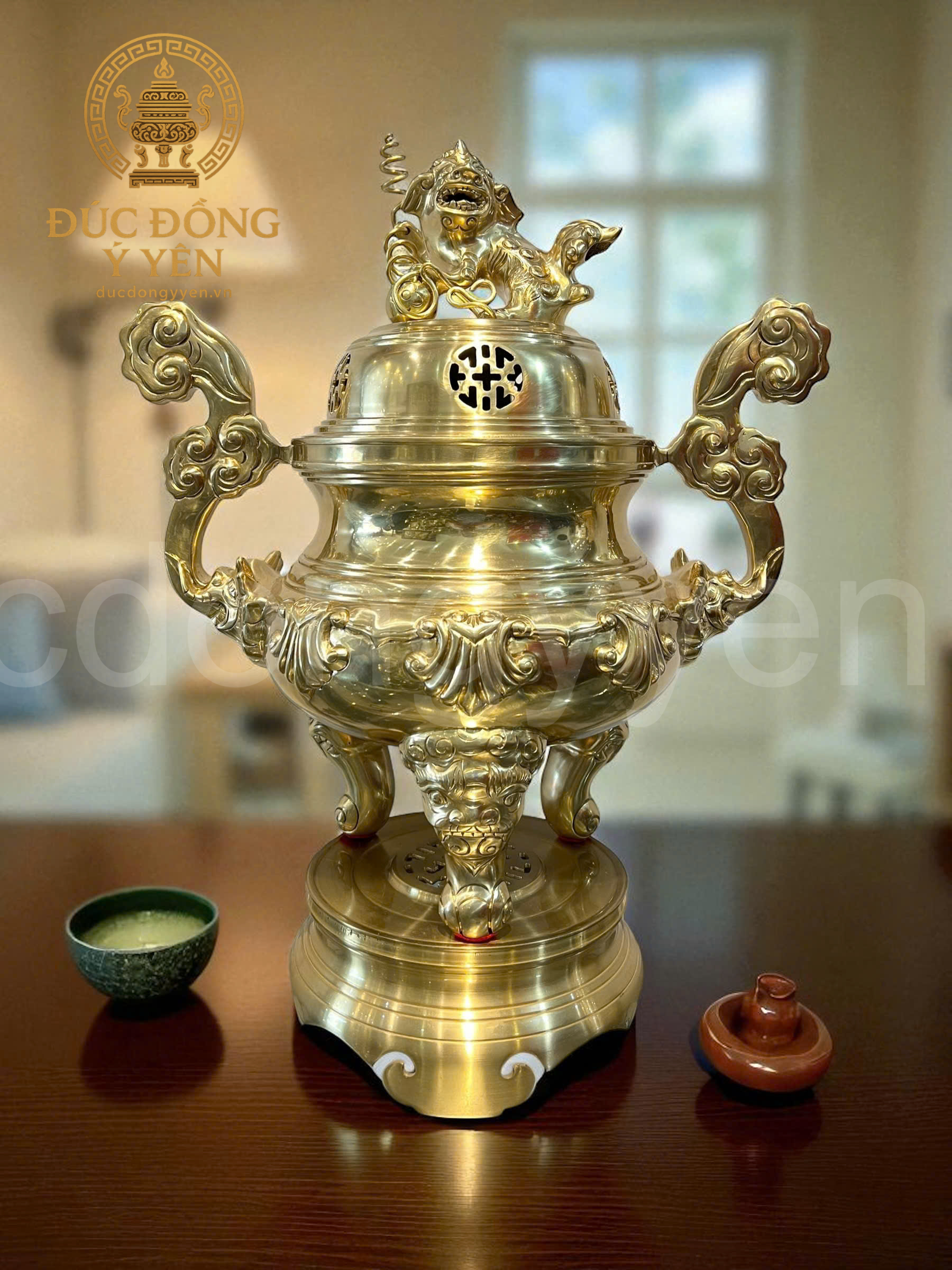 Bộ đỉnh thờ ngũ sự cao 50cm  đồng cát tút_thumbnail_1