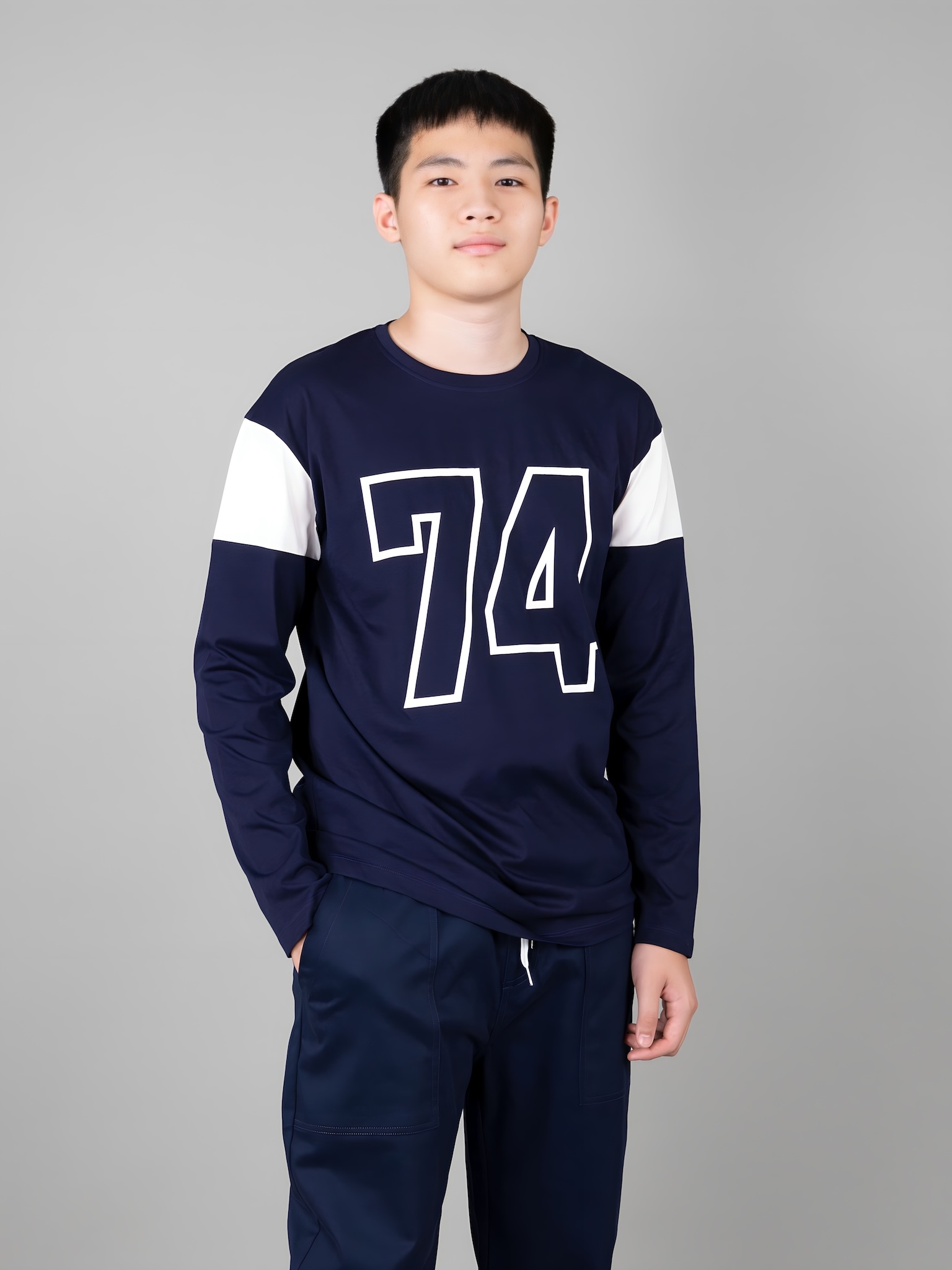 Áo phông xanh đen phối trắng số 74_thumbnail_1