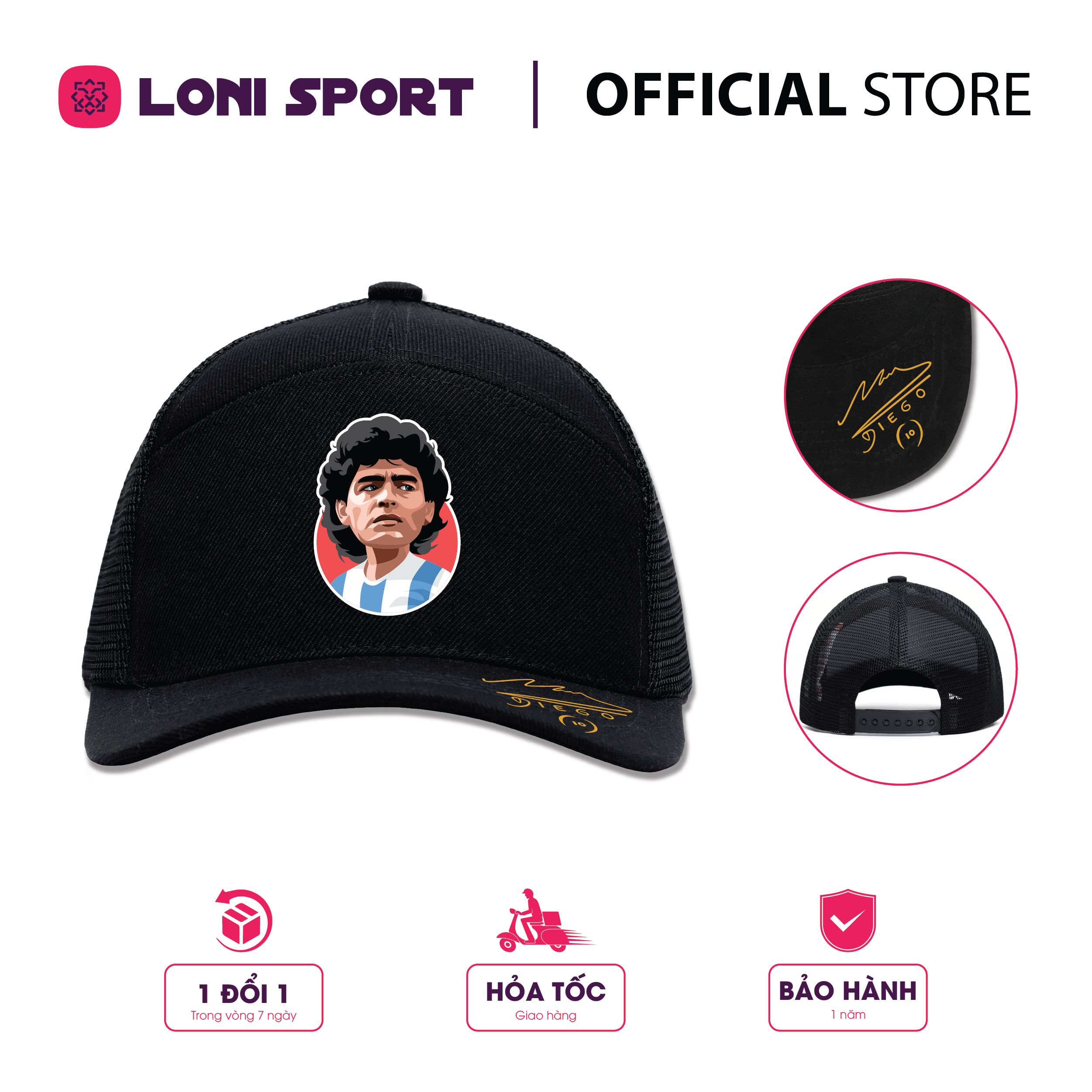 Nón lưỡi trai phối lưới - đen_thumbnail_1