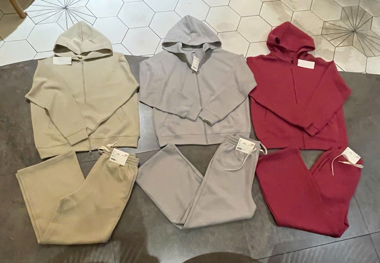 HJ144 Set áo khoác + quần dài lưng thun ( XANH TÂY )