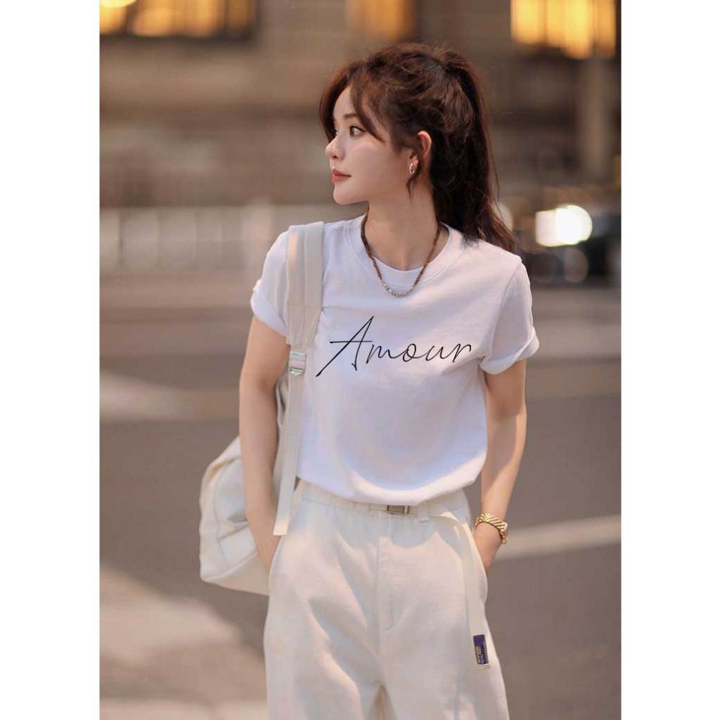 Áo thun nữ form vừa regular ARD551 Miucho Chic cotton cổ tròn in basic_thumbnail_3