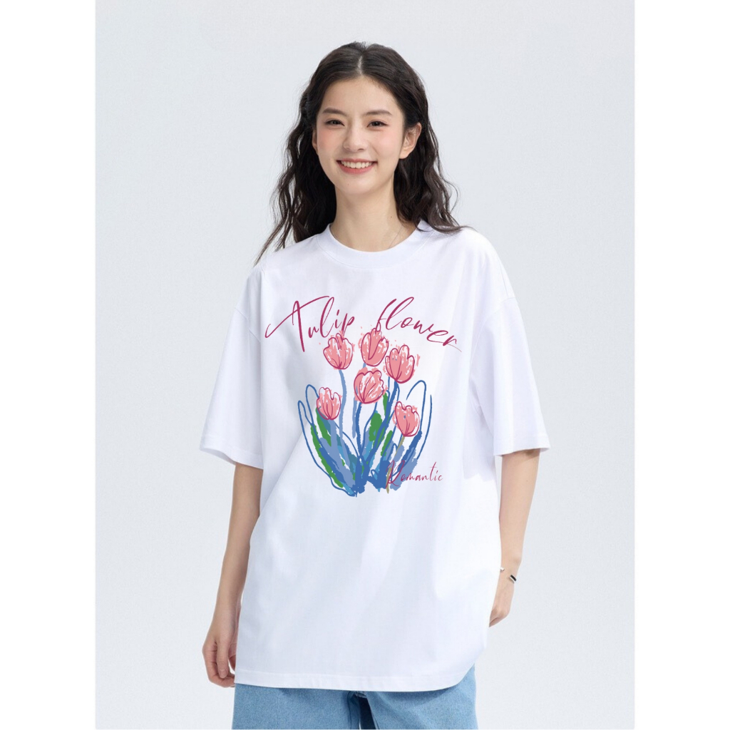 Áo phông nữ form rộng in hình nơ và hoa nữ tính local brand 𝐖𝐞 𝐓𝐞𝐞 - T013_thumbnail_5