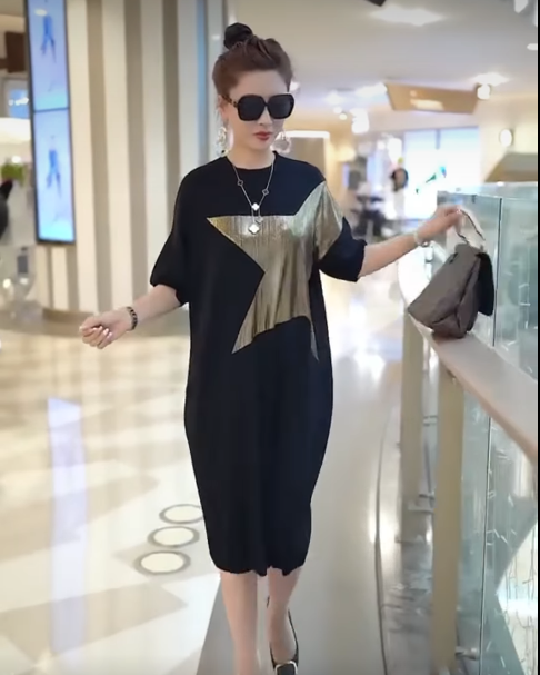 16871-Đầm đen tay lửng  oversize  in hoạ tiét ngôi sao ( thun)_thumbnail_0