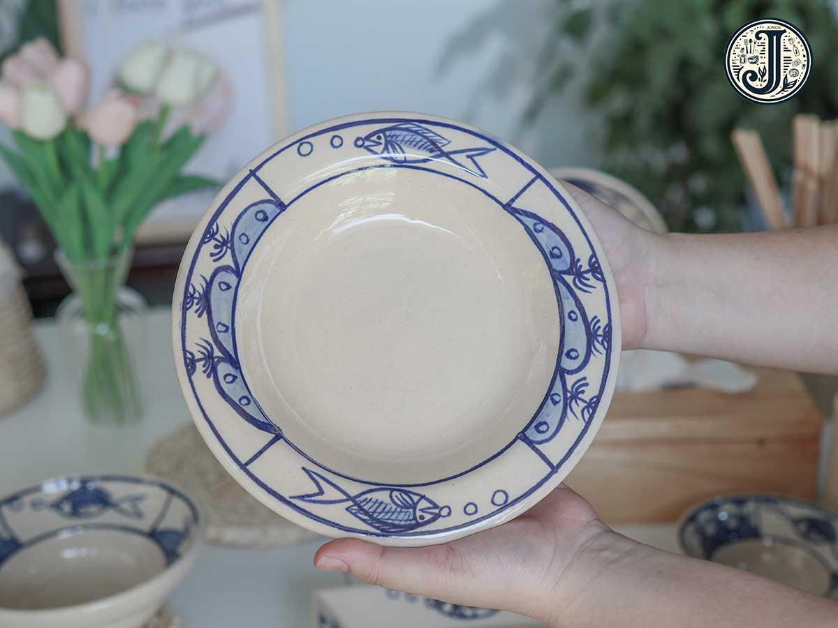 Dĩa sâu lòng 20cm gốm Lái Thiêu cao cấp sâu lòng cá J000297_thumbnail_4