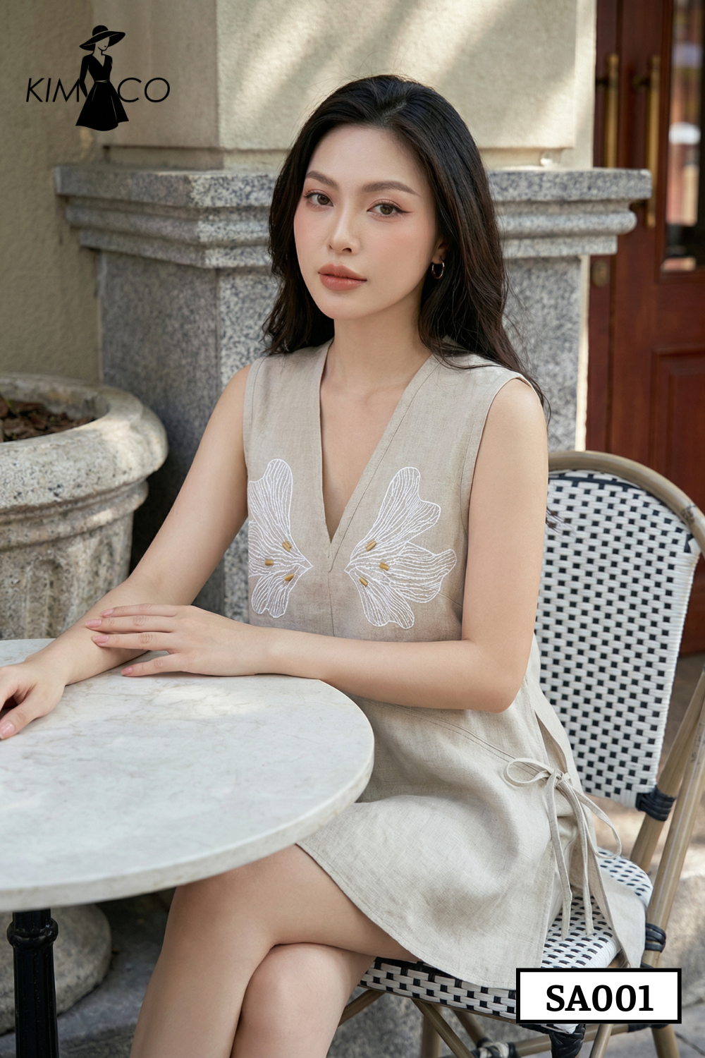 Áo Gile Lanh Thêu Hoa Thanh Nhã - SA001