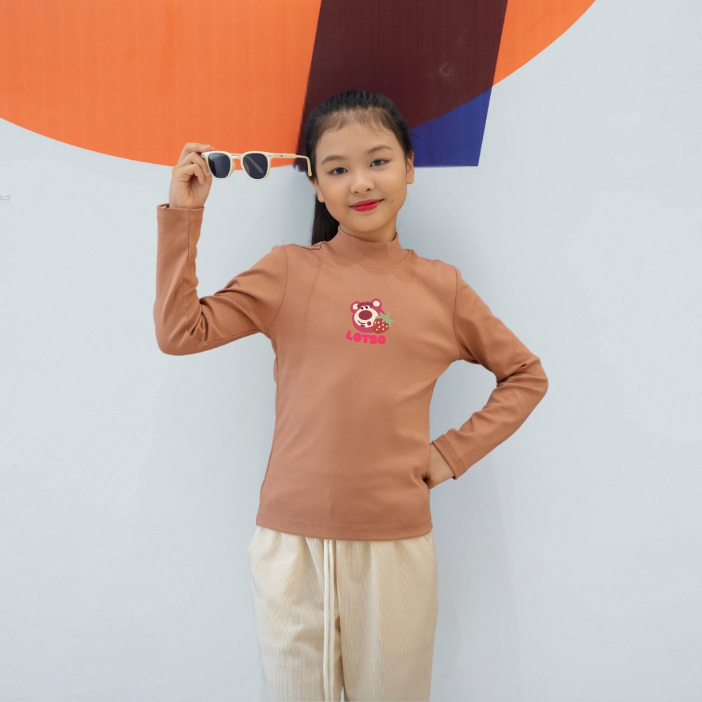 Áo thun bé gái tay dài chất liệu cotton bozip - Áo cổ trẻ em cổ lọ - LOZA G0221_thumbnail_7