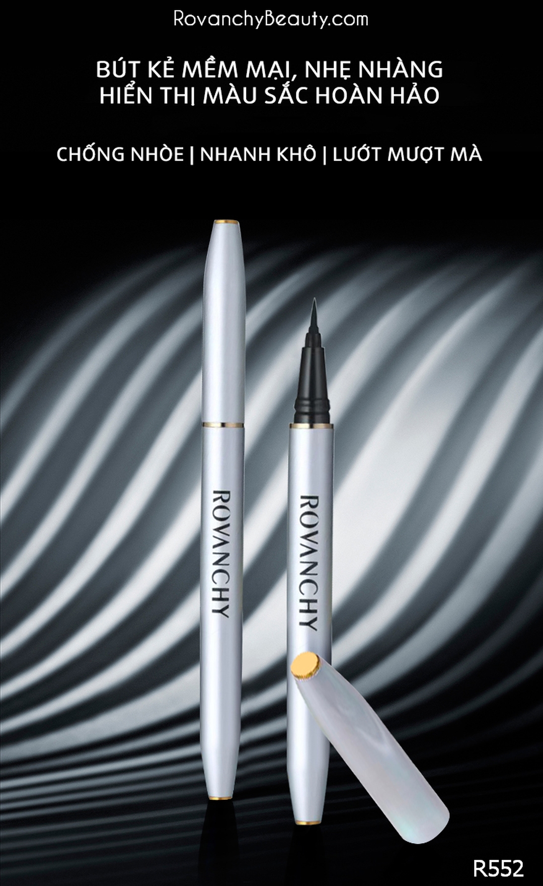 Kẻ Mắt Nước R552 ROVANCHY Eyeliner - Bền Màu, Nhanh Khô, Chống Lem, Dễ Dàng Sử Dụng