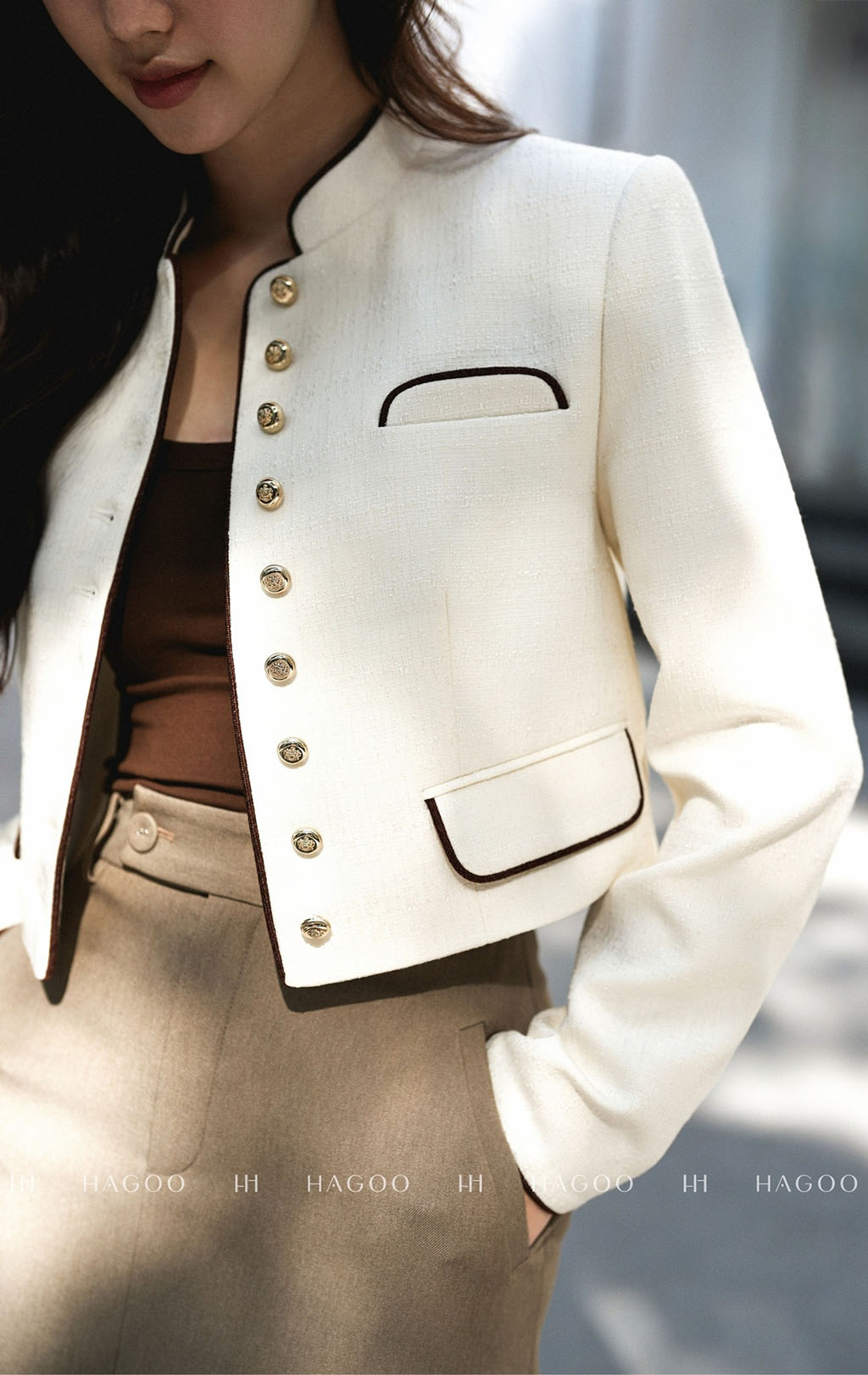 Blazer cổ tàu phối lé HAGOO_thumbnail_5