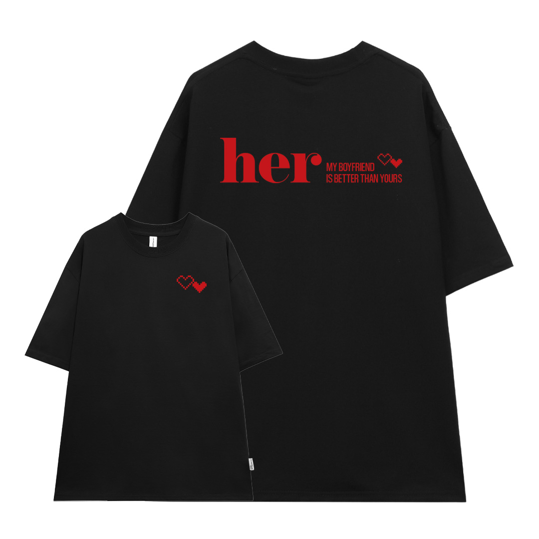 Áo thun cặp đôi couple đáng yêu from rộng ATD1368 Miucho vải cotton cổ tròn in Typography_thumbnail_19