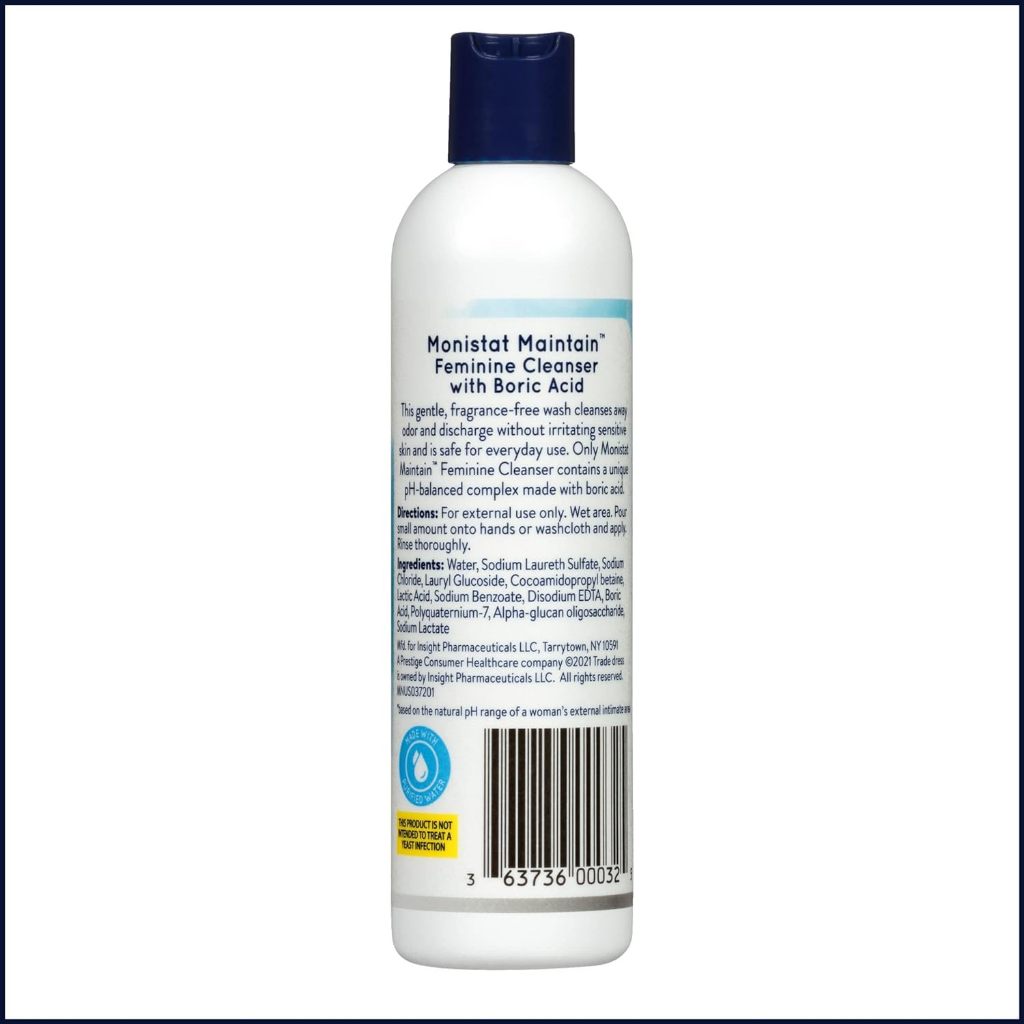 Chai dung dịch vệ sinh nữ khi đi cắm trại Monistat Maintain Cleanser 296ml - Mỹ