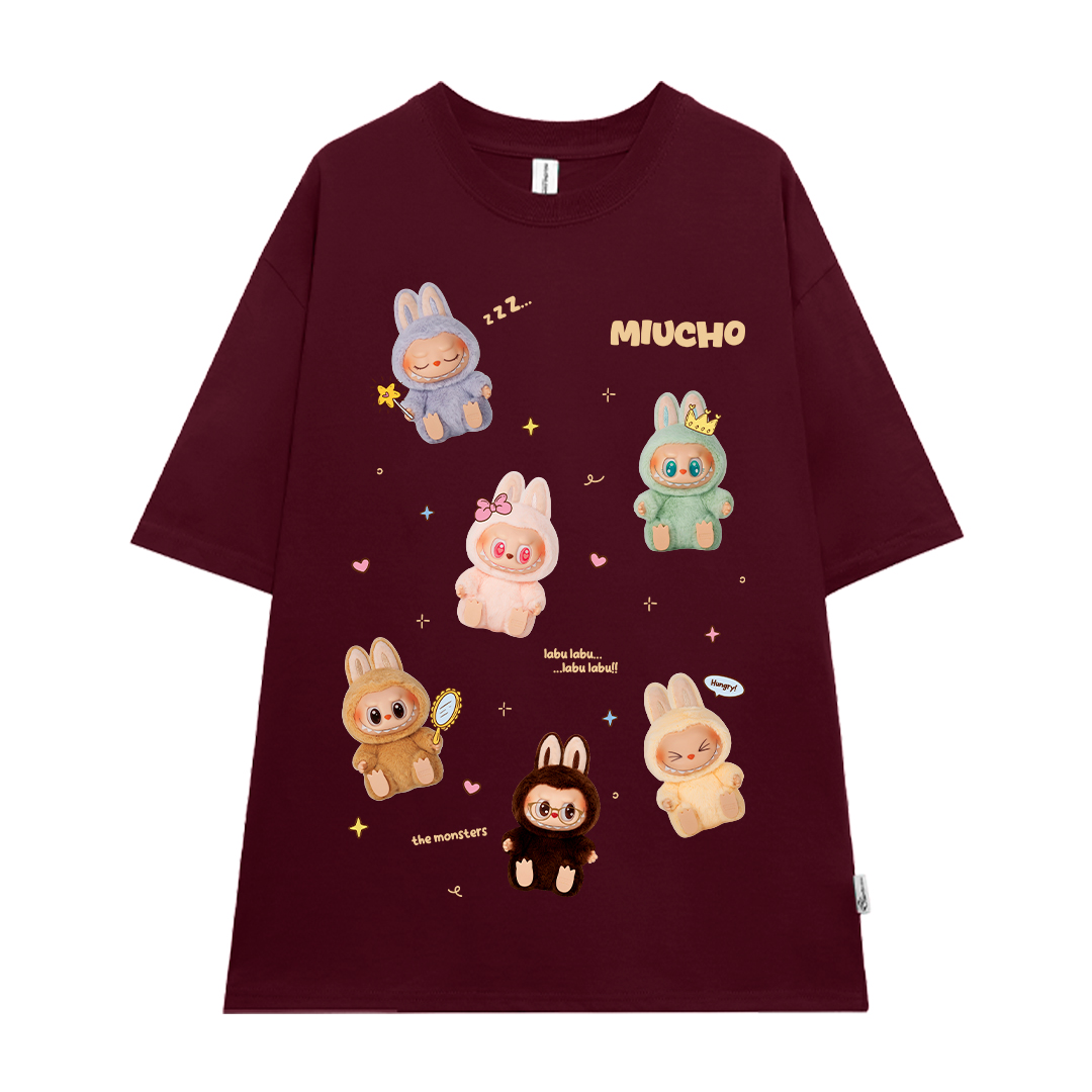 Áo thun labubu form rộng nhiều màu ATD1397 Miucho tay ngắn cổ tròn in mix_thumbnail_20