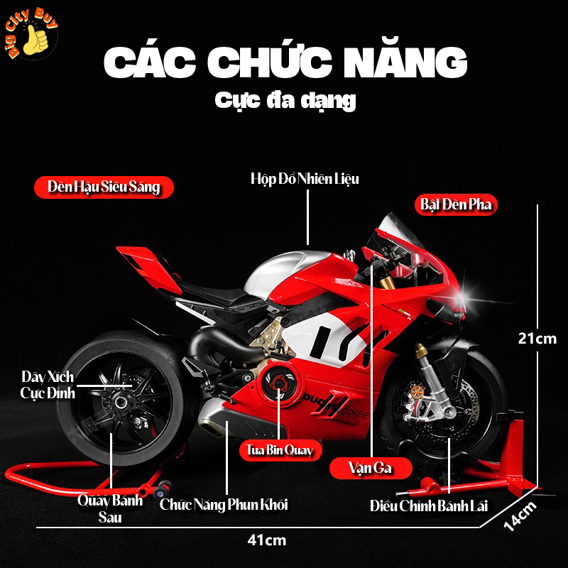 Mô Hình Xe Ducati Corse V4R 1:6 XLG Đề Nổ - Vặn Ga - Phun Khói Giả Lập_thumbnail_3