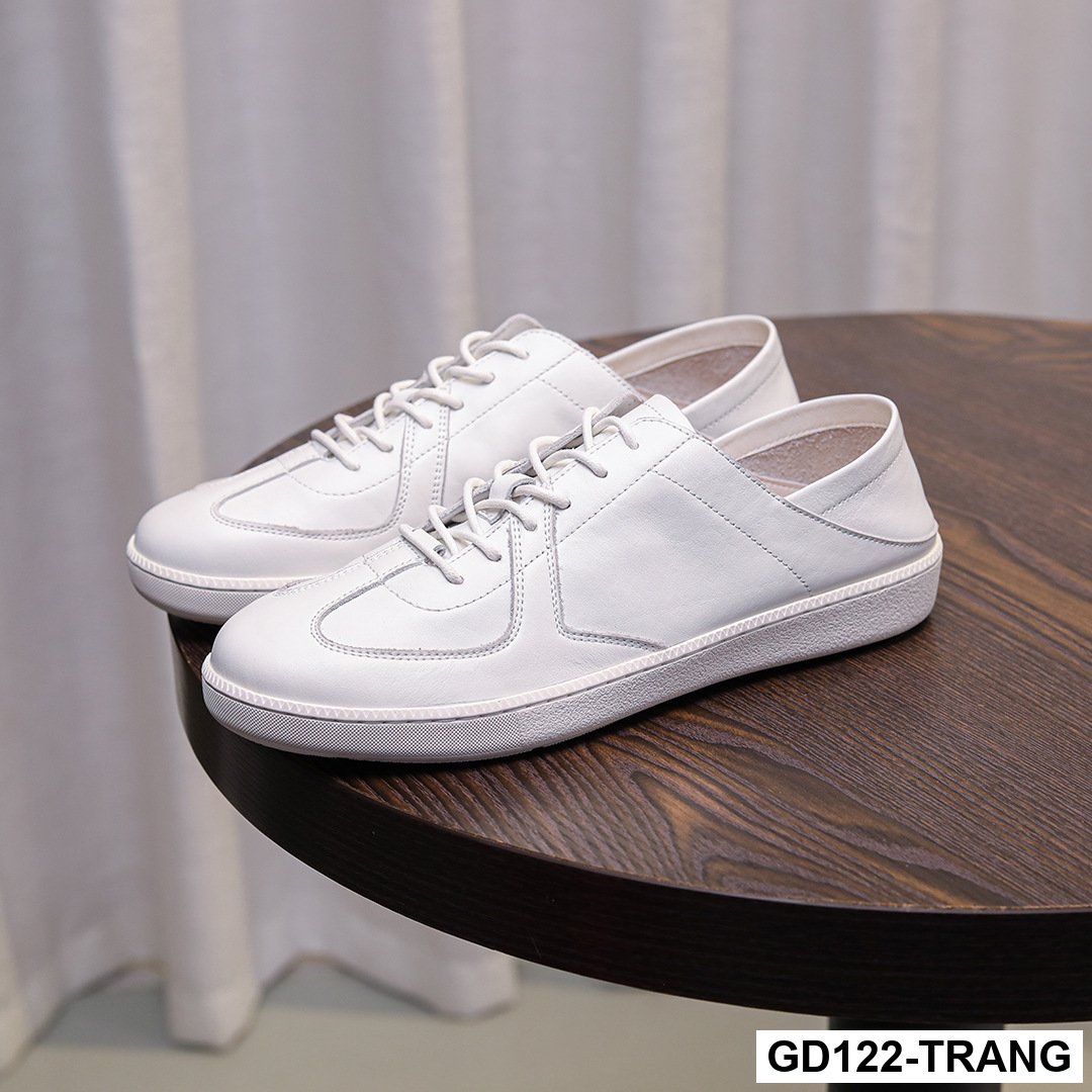 Giày thể thao nam da bò thật – Mềm mại, retro, dây buộc đa năng