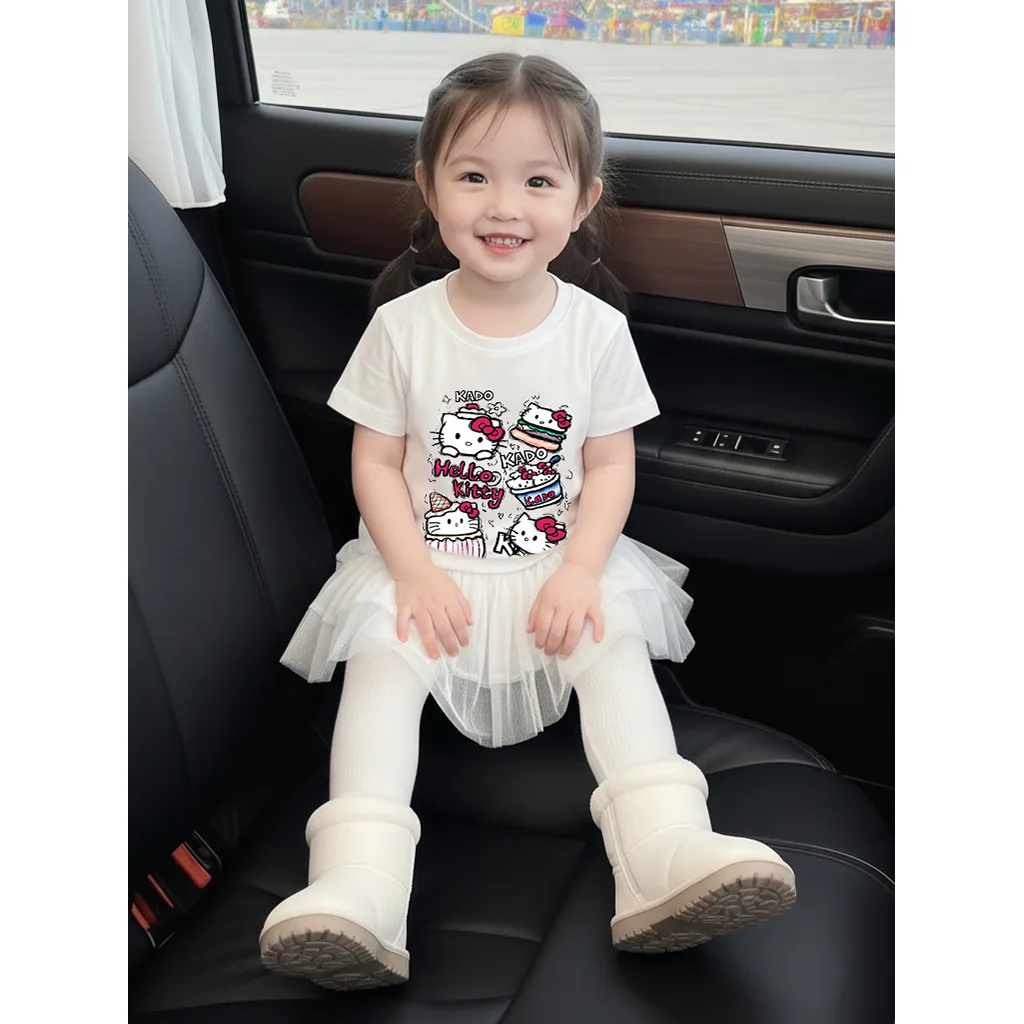 Áo thun cho bé gái Kado vải cotton thoáng mát dày dặn Hello Kitty cổ tròn in mix 2867_thumbnail_6