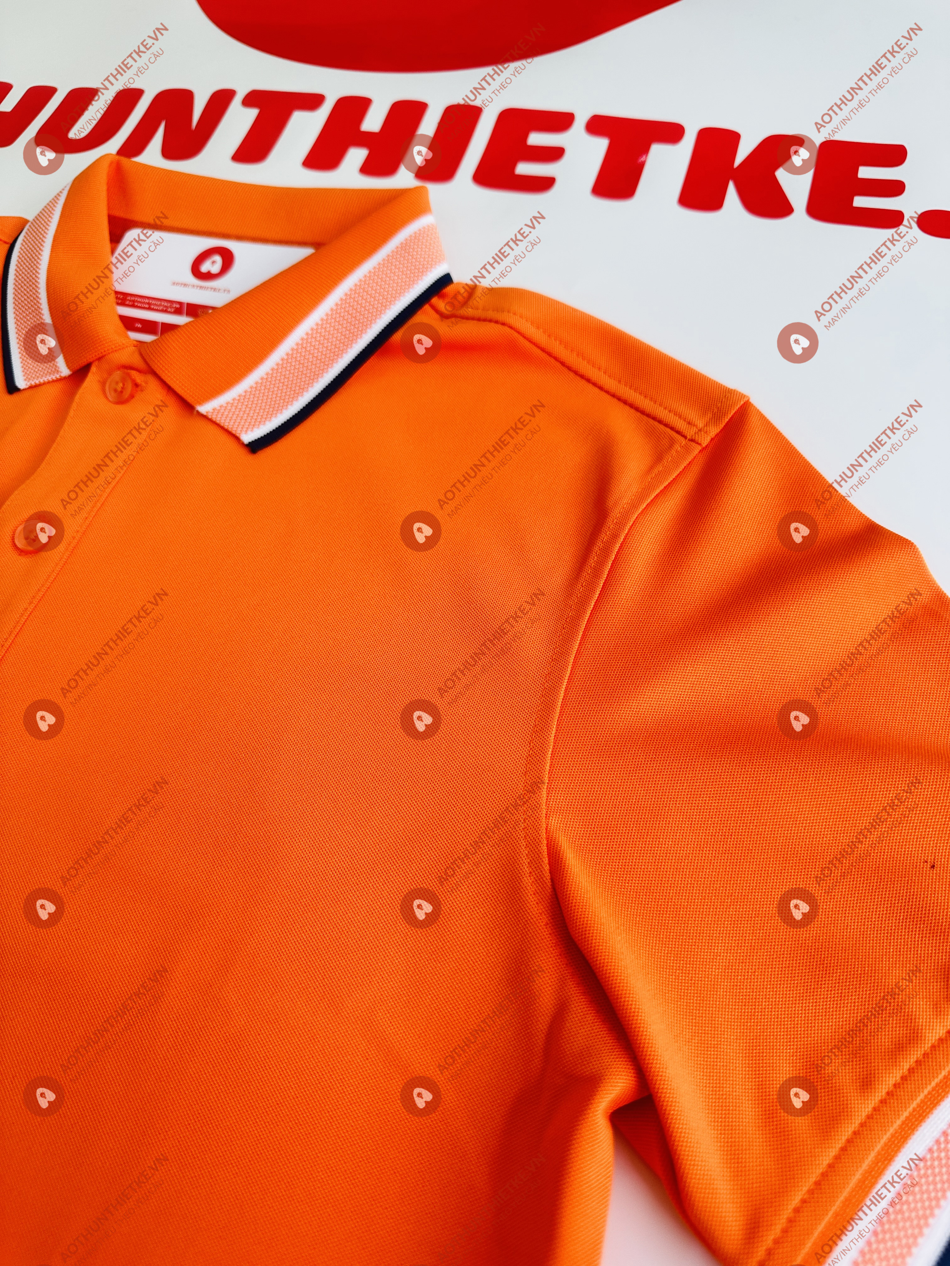 Áo Đồng Phục Polo Caro Cam_thumbnail_1