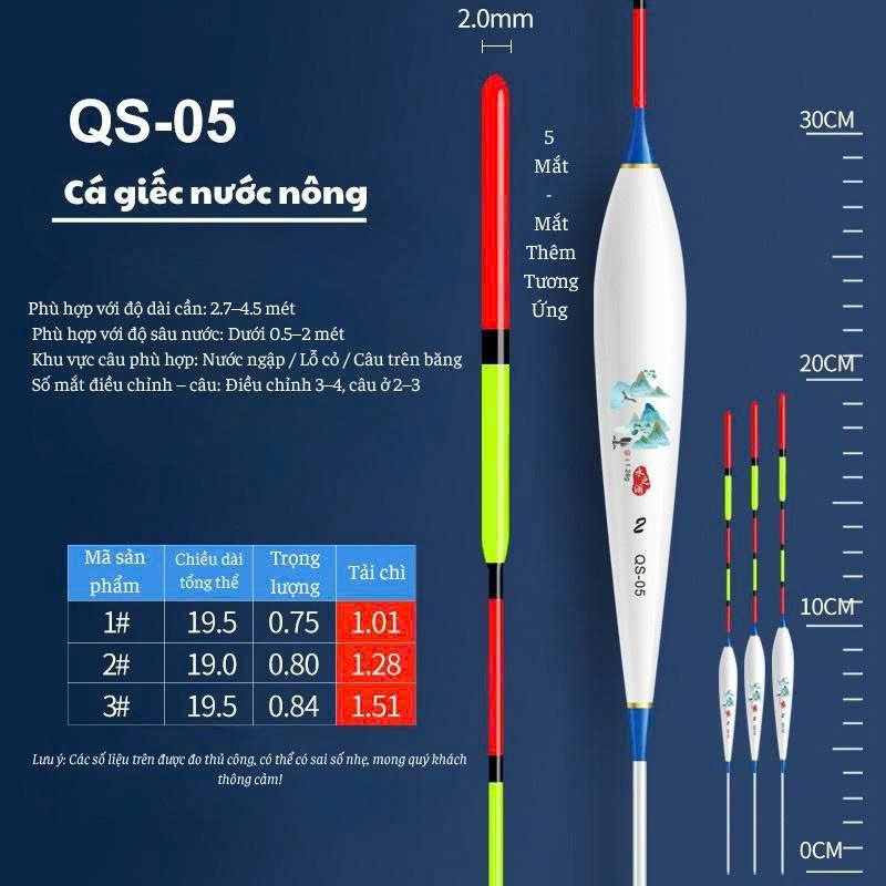 Phao Câu Cá Nước Nông Hoa Tuyết