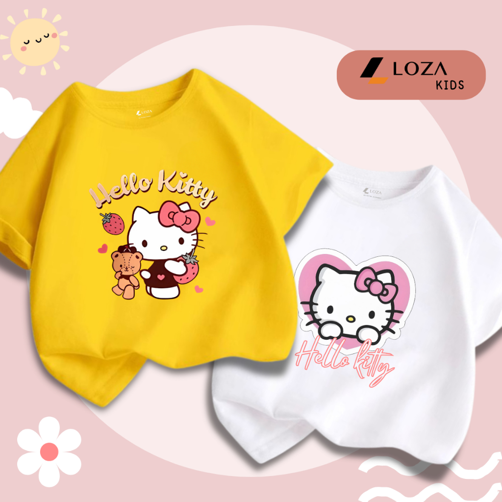 Áo Hello Kitty 2025 cho bé gái size từ 15-40kg- Áo phông bé gái mùa hè Loza Kids - CA009_thumbnail_5