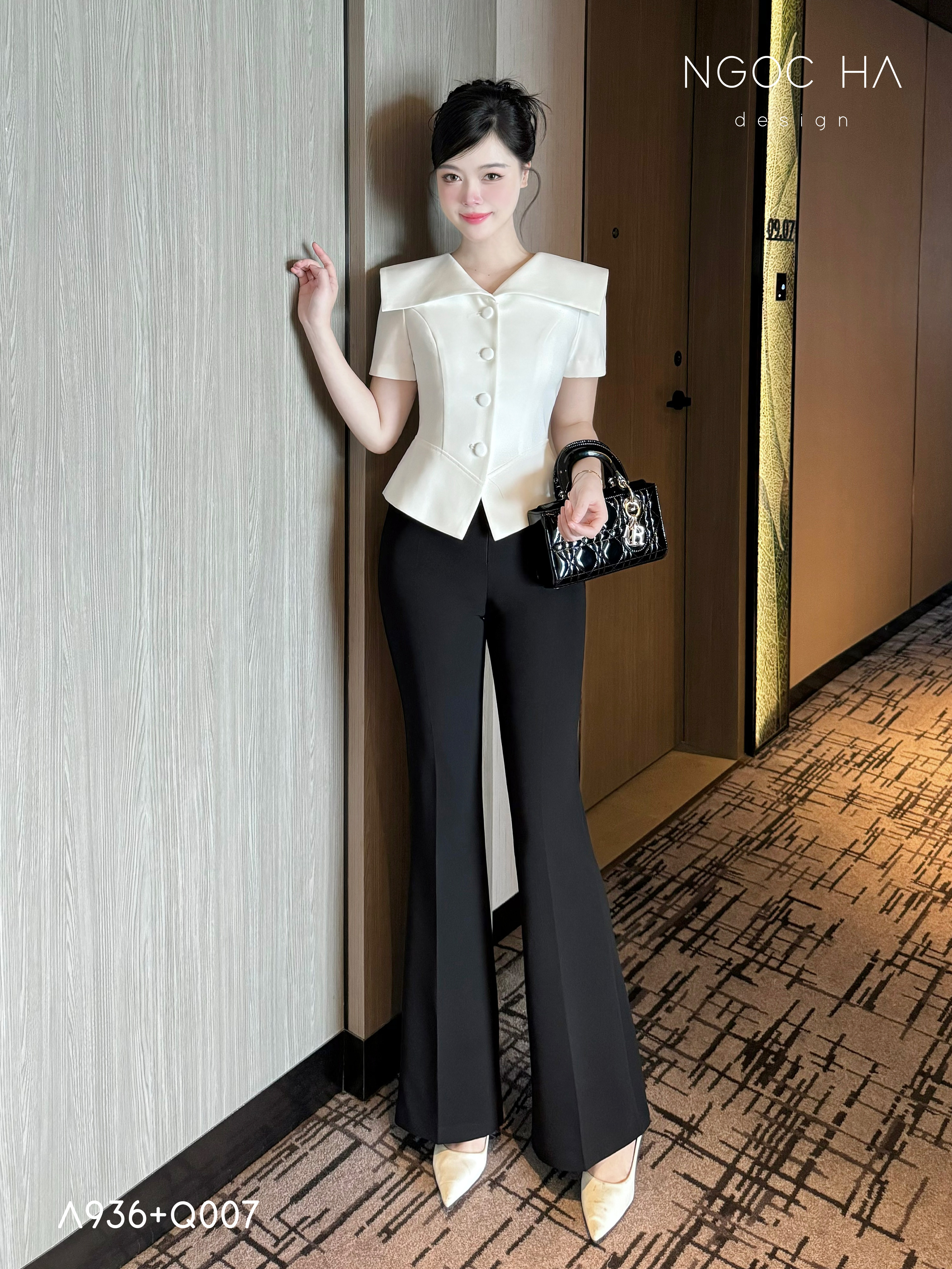 Fiona Top_ Áo Vest Cổ Ngang Vạt Chéo Tay Cộc Màu Trắng A936_thumbnail_2