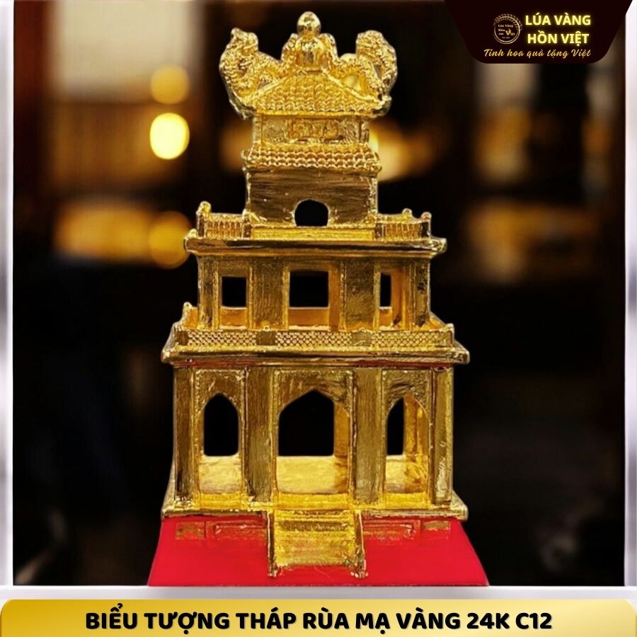 BIỂU TƯỢNG THÁP RÙA MẠ VÀNG 24K C12_thumbnail_1