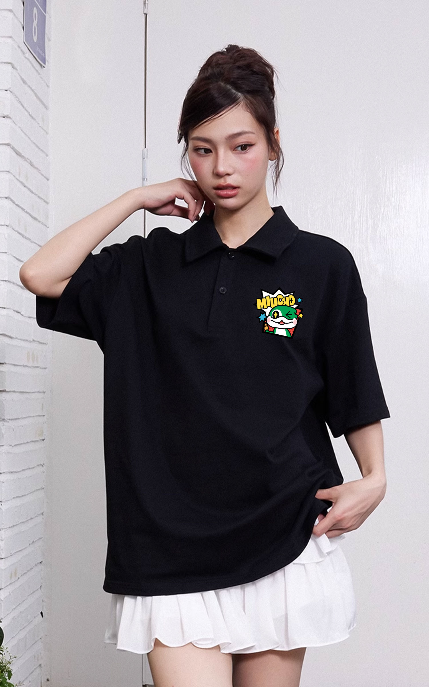 Áo polo tết nam nữ form rộng có cổ vải cotton thoáng mát local brand PLD1740 Miucho in mix_thumbnail_3