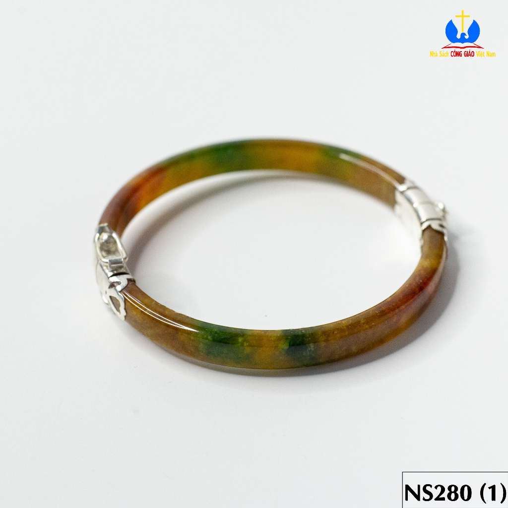 Vòng tay đá Ngọc Bích bọc bạc ta TS0330 - Món quà ý nghĩa cho mẹ và bà_thumbnail_1