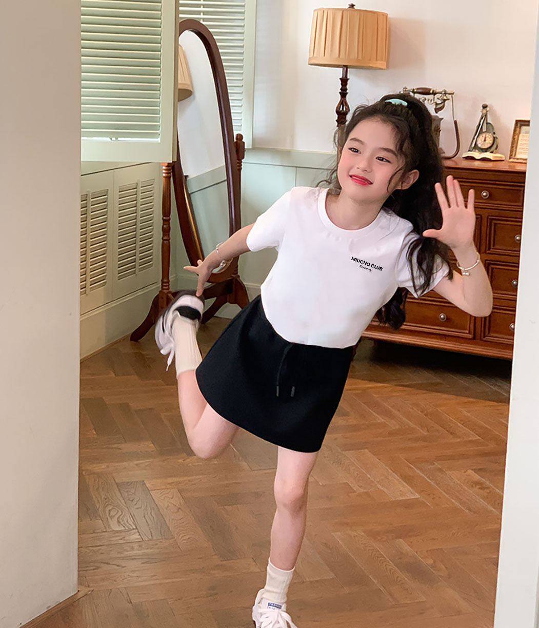 Áo thun trẻ em form rộng thoải mái AED1231 Miucho Kid tay ngắn vải cotton cổ tròn in typography_thumbnail_6