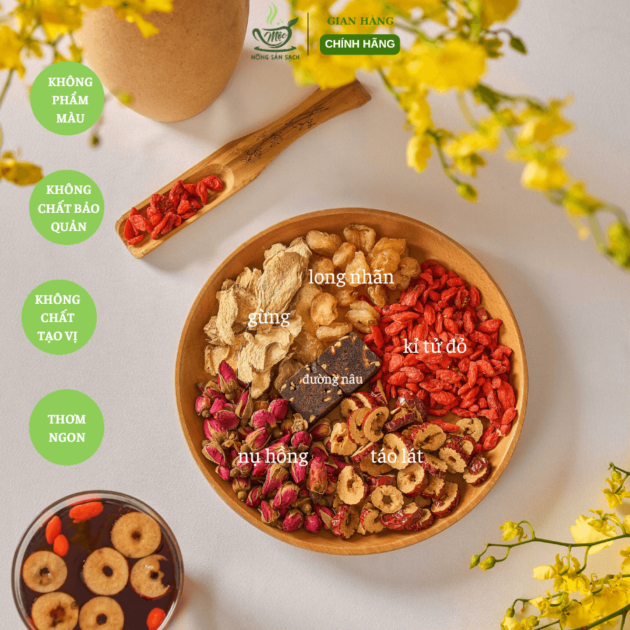 Trà Gừng đường nâu( Hộp 30 gói) + Tặng 1 chai thuỷ tinh + Tặng túi_thumbnail_1