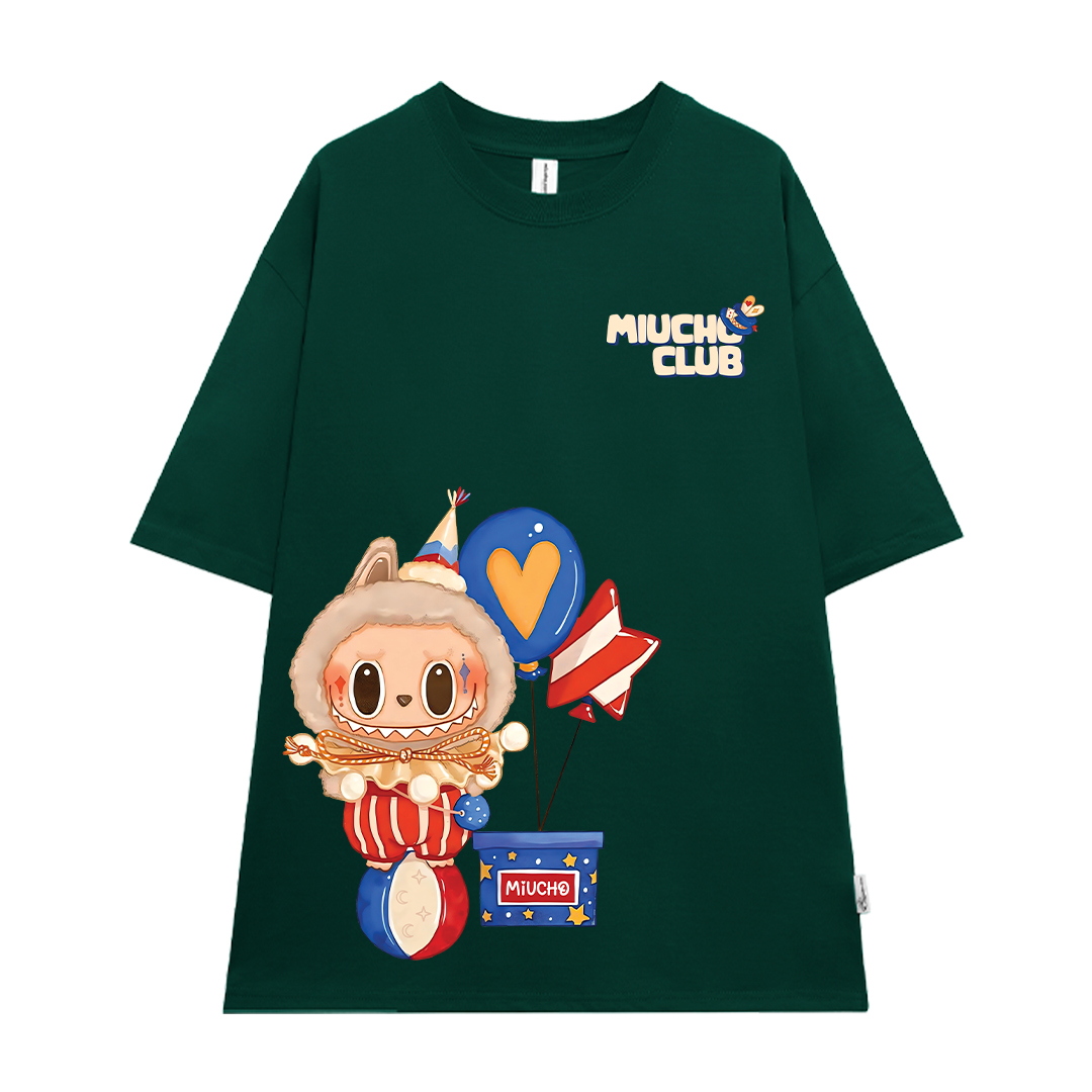 Áo phông labubu form rộng nhiều màu ATD1449 Miucho vải cotton cổ tròn in mix_thumbnail_19