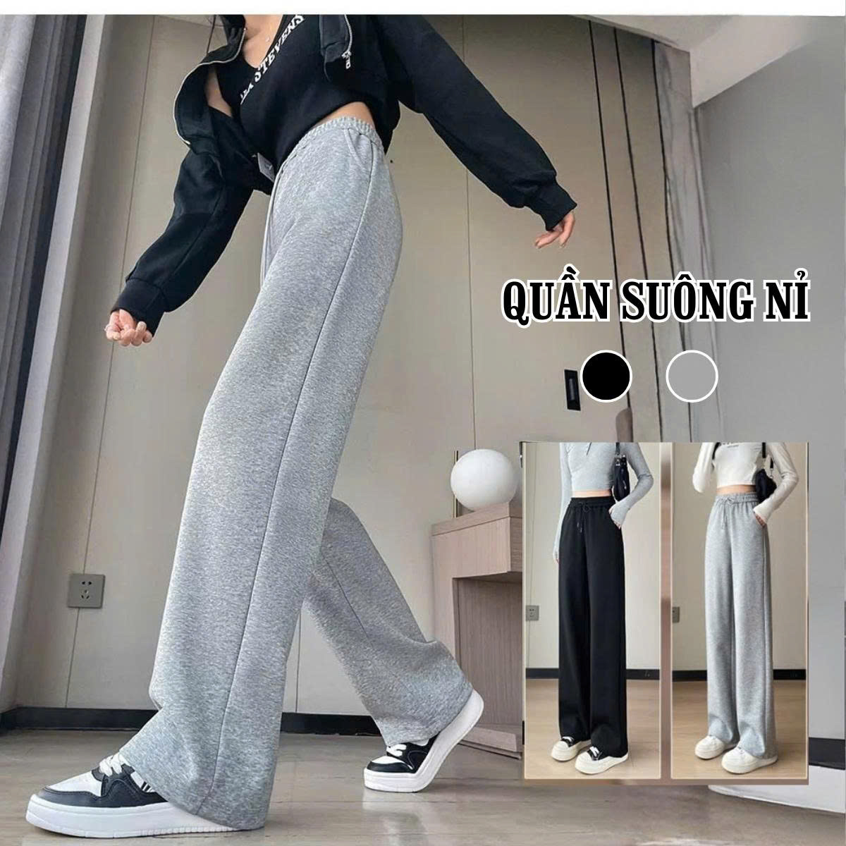 Quần suông nỉ hai da LQ115230 - Combo từ 02c giảm còn 199k/c. LQ115230