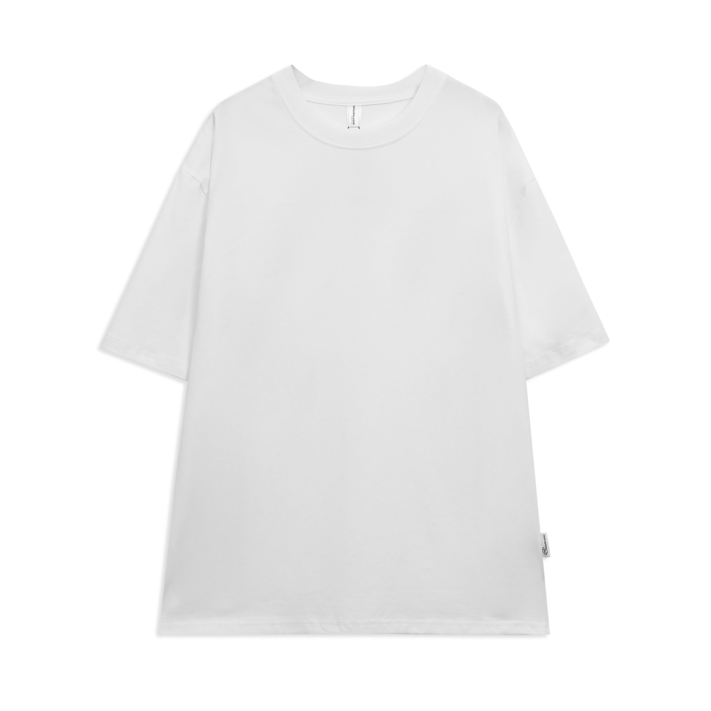 Áo thun trơn form rộng ATT01 Miucho vải cotton cổ tròn in basic Top Trắng