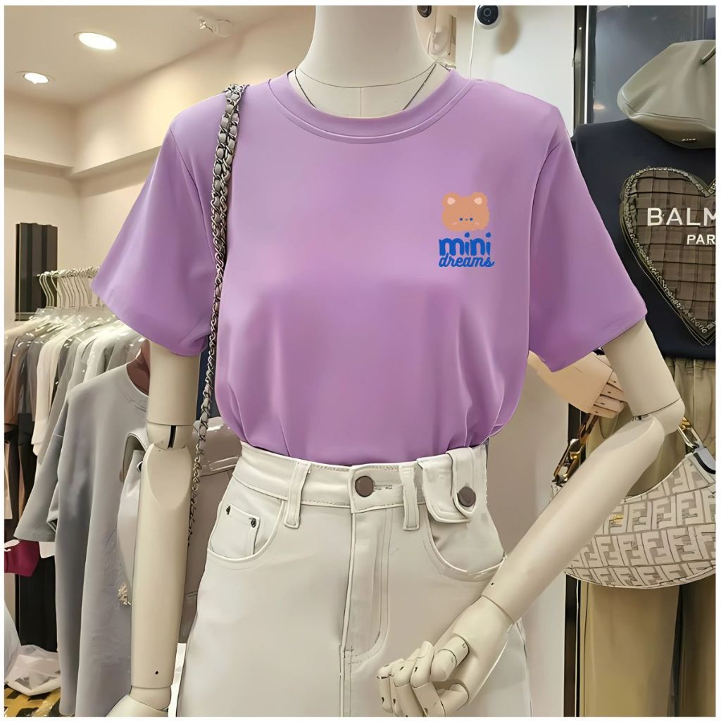 [Form Rộng] Áo phông nữ 𝐋𝐎𝐙𝐀 màu tím in hình chất liệu cotton co giãn 4 chiều - Mã G0276_thumbnail_2