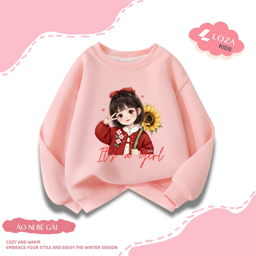 Áo sweater bé gái in hình bé gái Hot trend - Loza Kids IN005_thumbnail_10