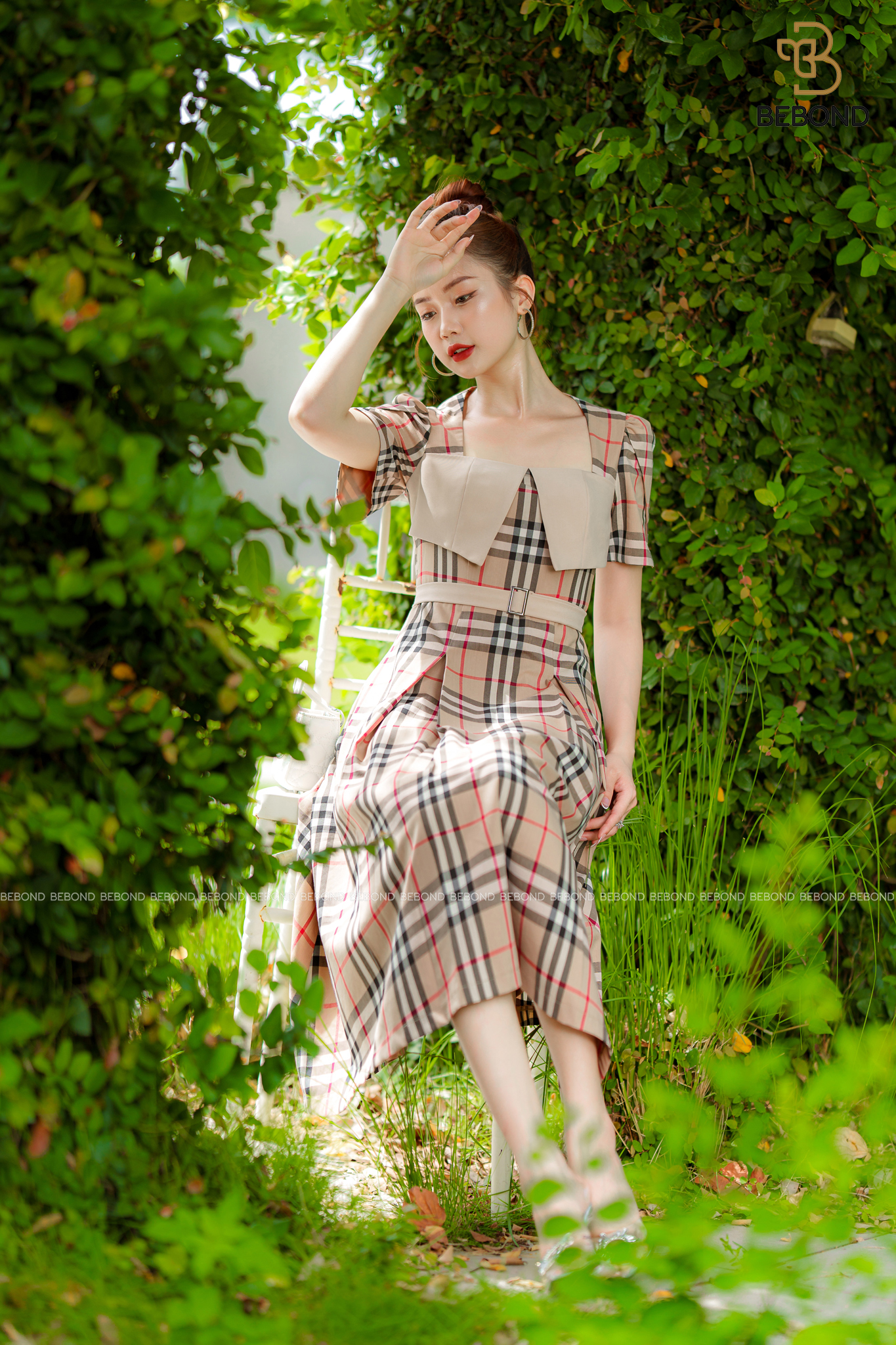 ĐẦM CỔ VUÔNG CÁCH ĐIỆU HỌA TIẾT KẺ SỌC - ELLA DRESS