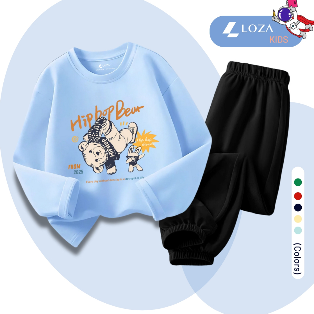 Set bộ Thu - Đông bé trai in hình Gấu 2025 - Loza Kids BW463_thumbnail_3