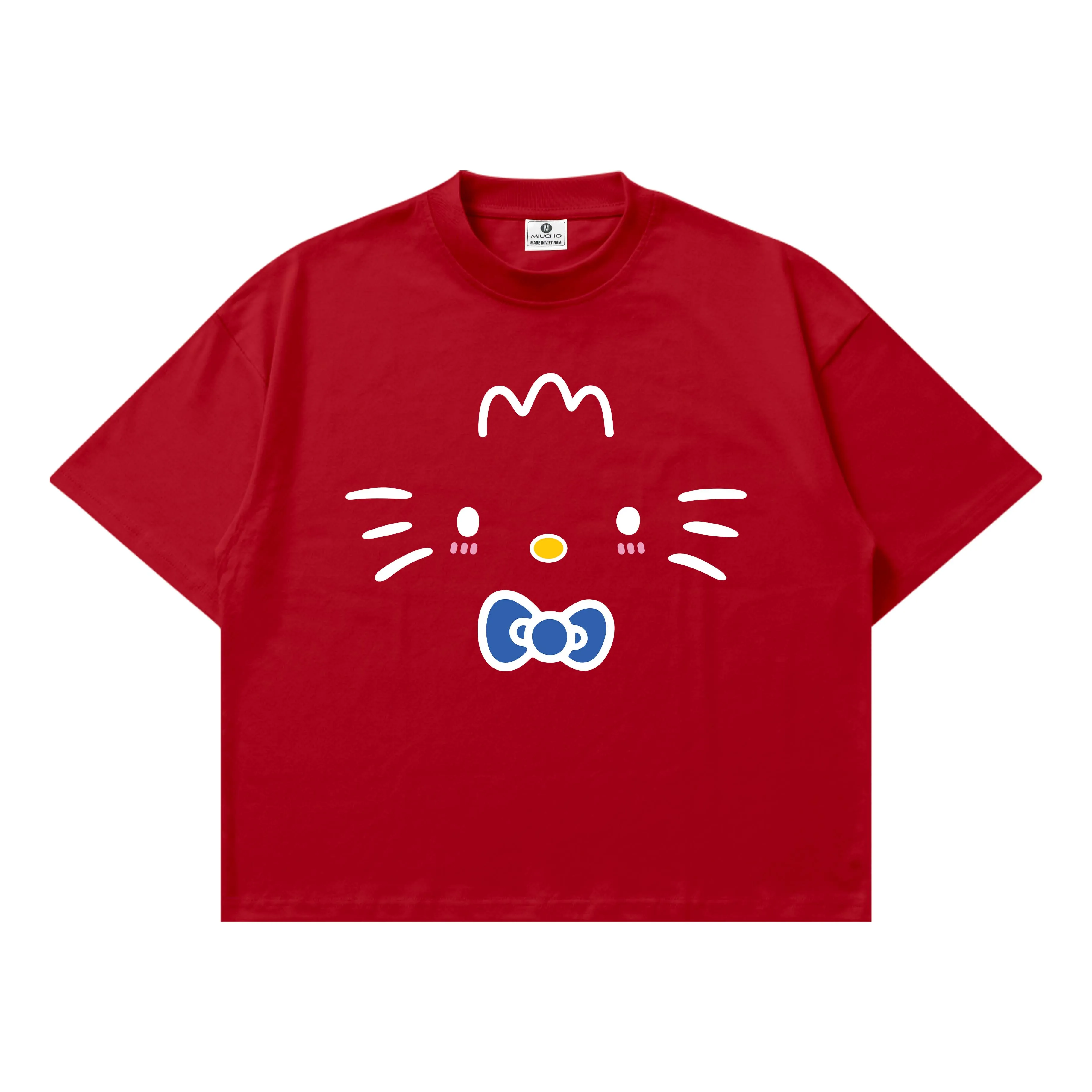 Áo thun couple form boxy Miucho vải cotton thoáng mát dày dặn hình Hello Kitty 2777_thumbnail_12